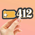 412 Area Code Pittsburgh Sticker - PGH Pennsylvania Decal