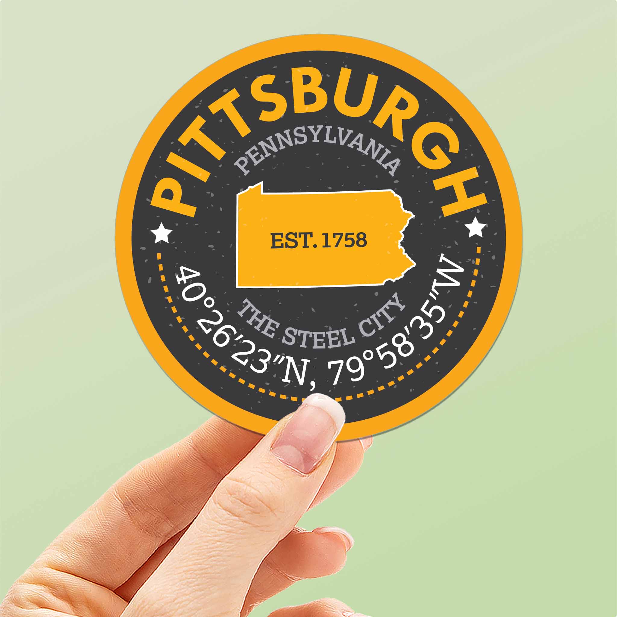 Coordinates Pittsburgh Sticker - PGH Pennsylvania Decal