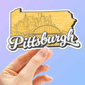 Retro Pittsburgh PA Map Sticker - PGH Pennsylvania Decal