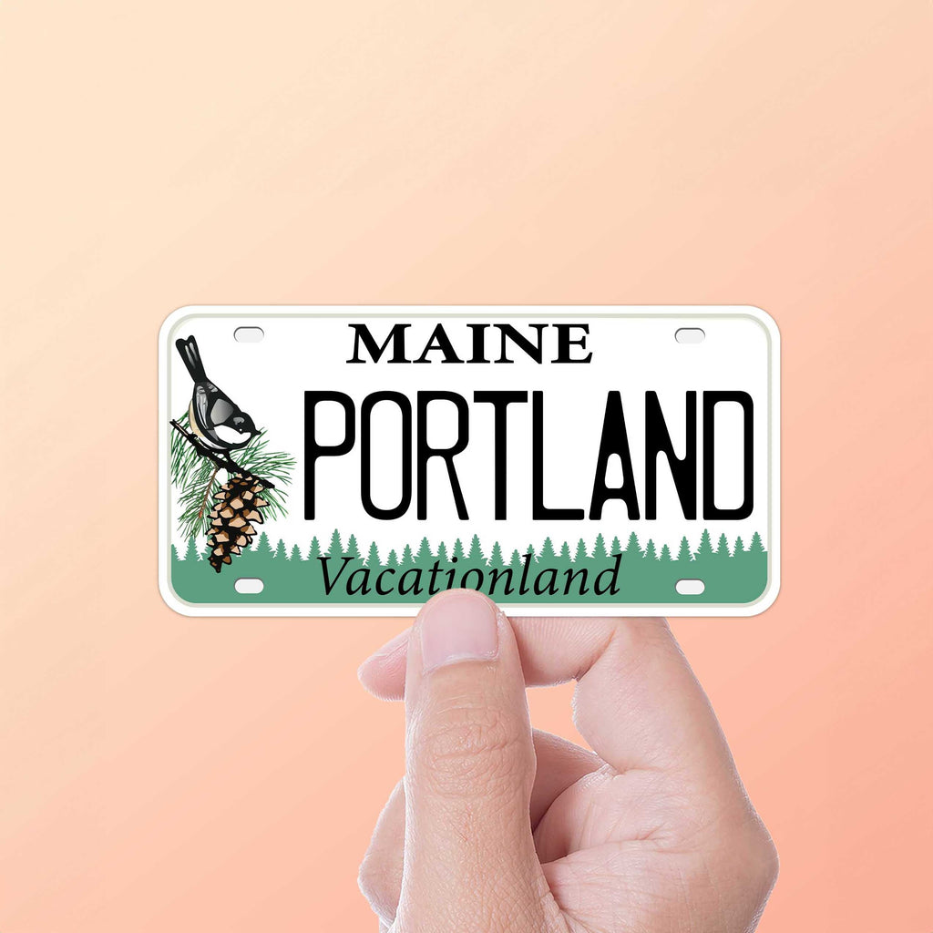 Maine License Plate Stickers - Choose Your ME City Decal