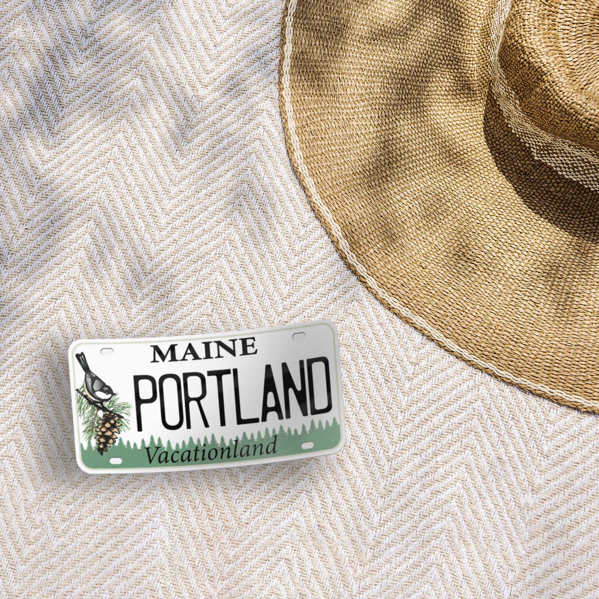 Maine License Plate Stickers - Choose Your ME City Decal