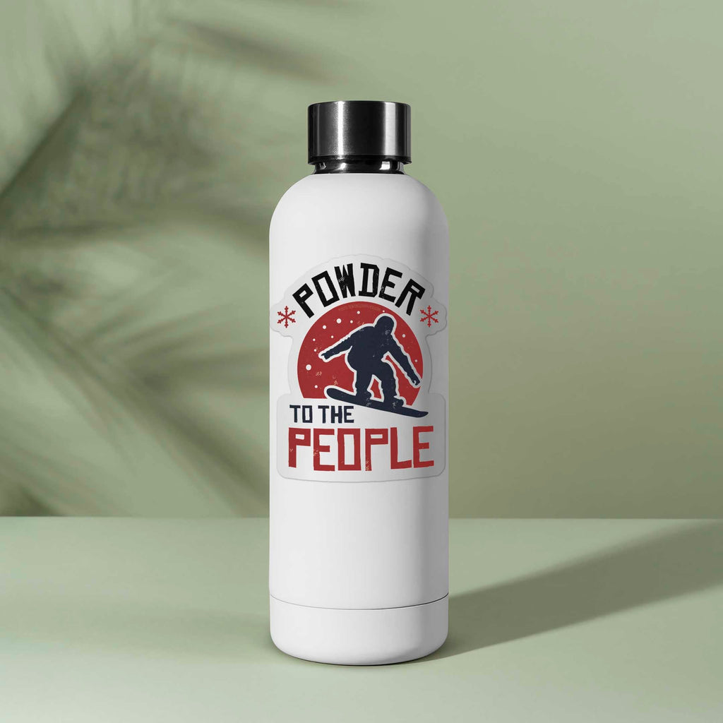 Powder to the People Funny Snowboarding Bumper Sticker