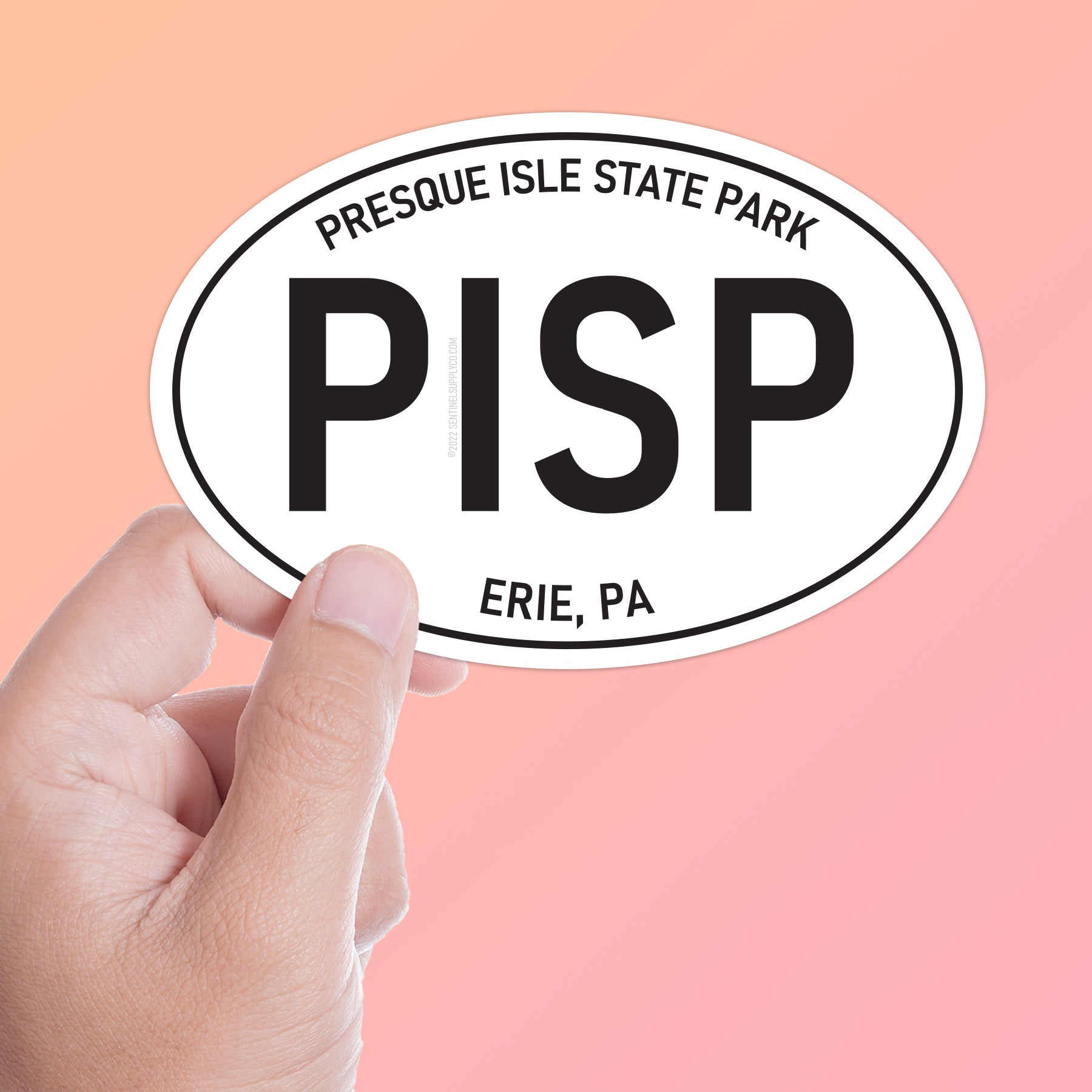 Presque Isle State Park Erie Pennsylvania White Oval Sticker