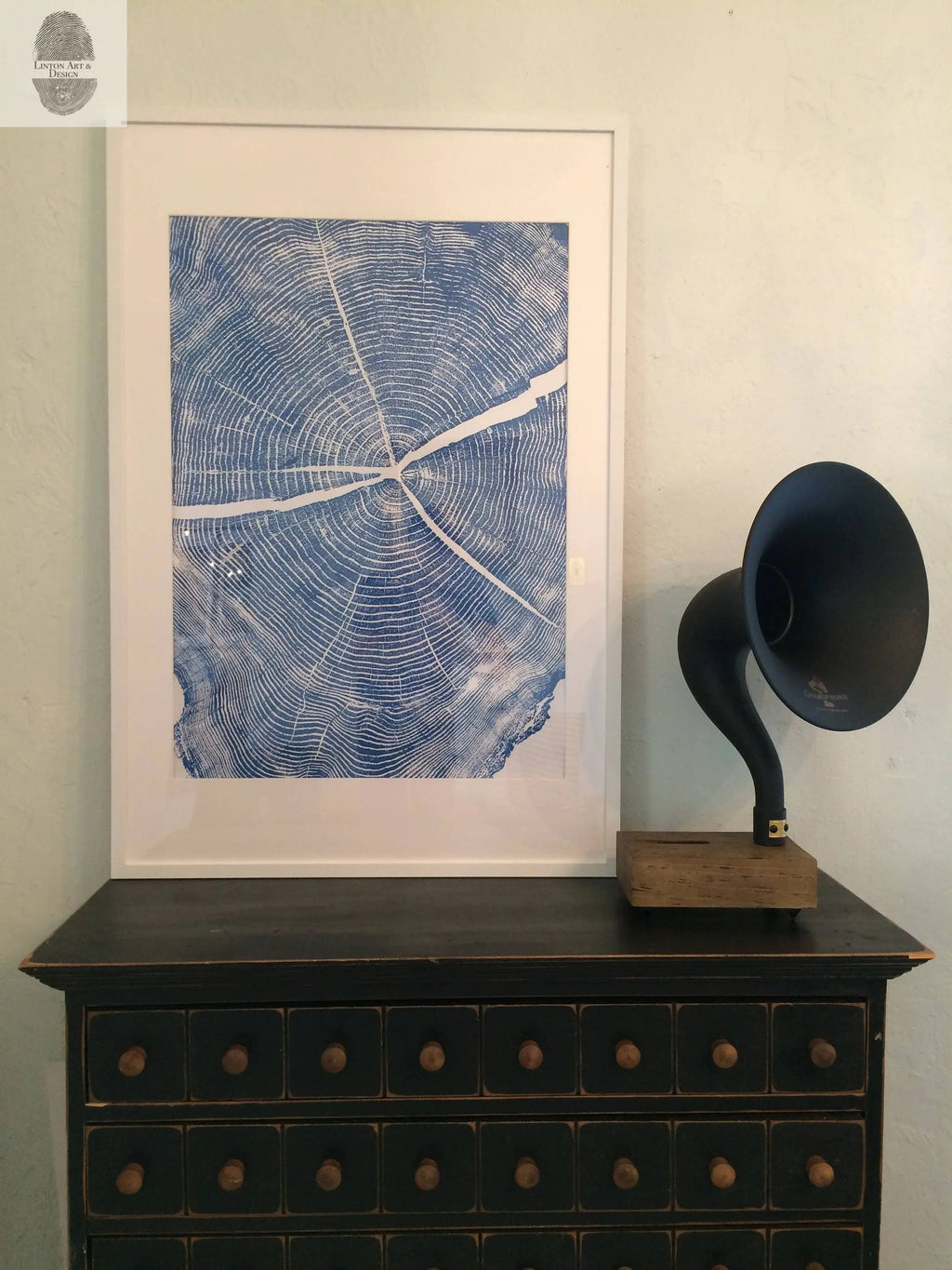 Provo, Utah, Locust in Blue Cropped Tree Ring - 24x36 print