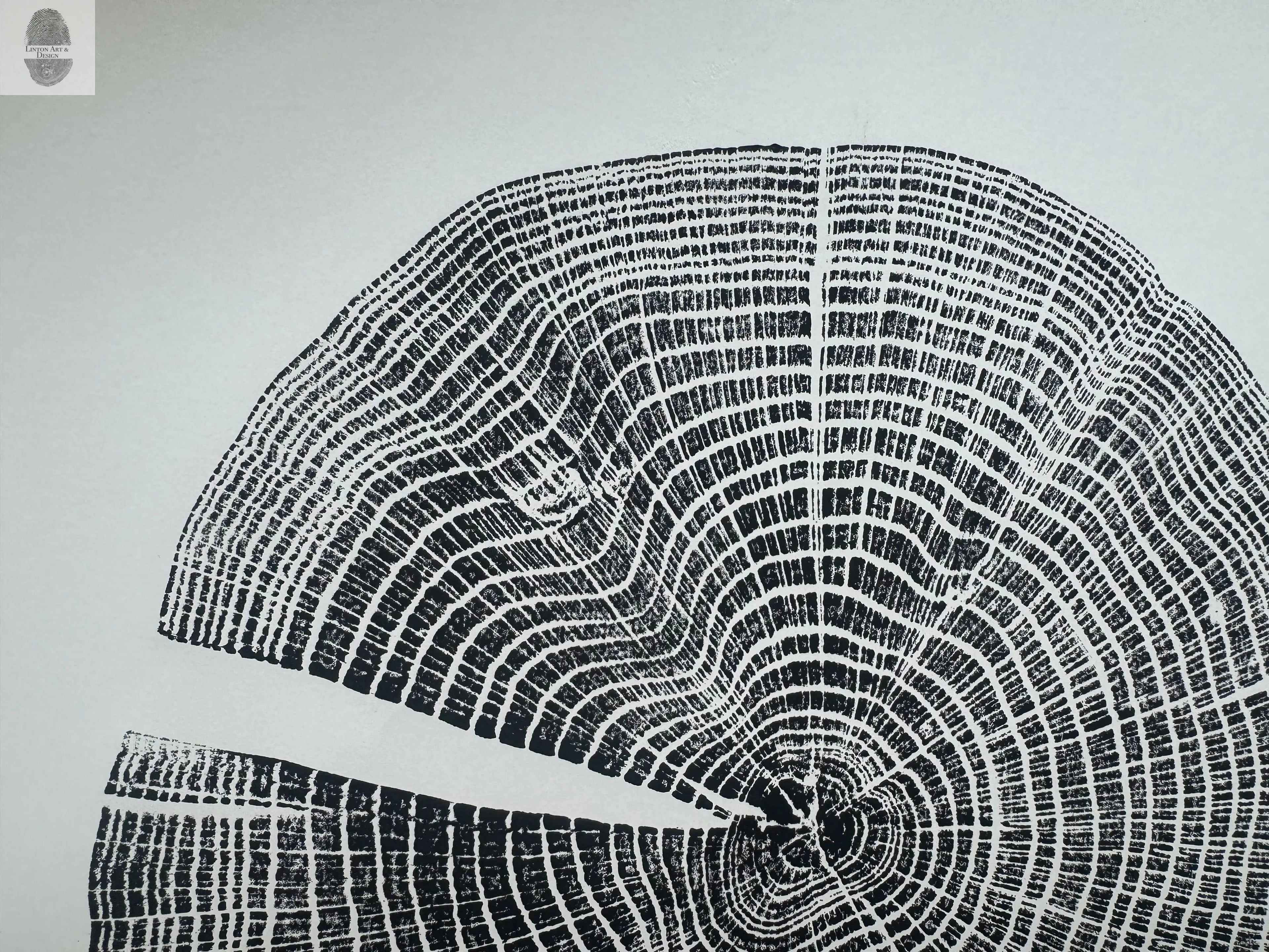 Red Oak Tree Ring Print – Spartanburg County, SC – 18x24 Original Signed Woodcut