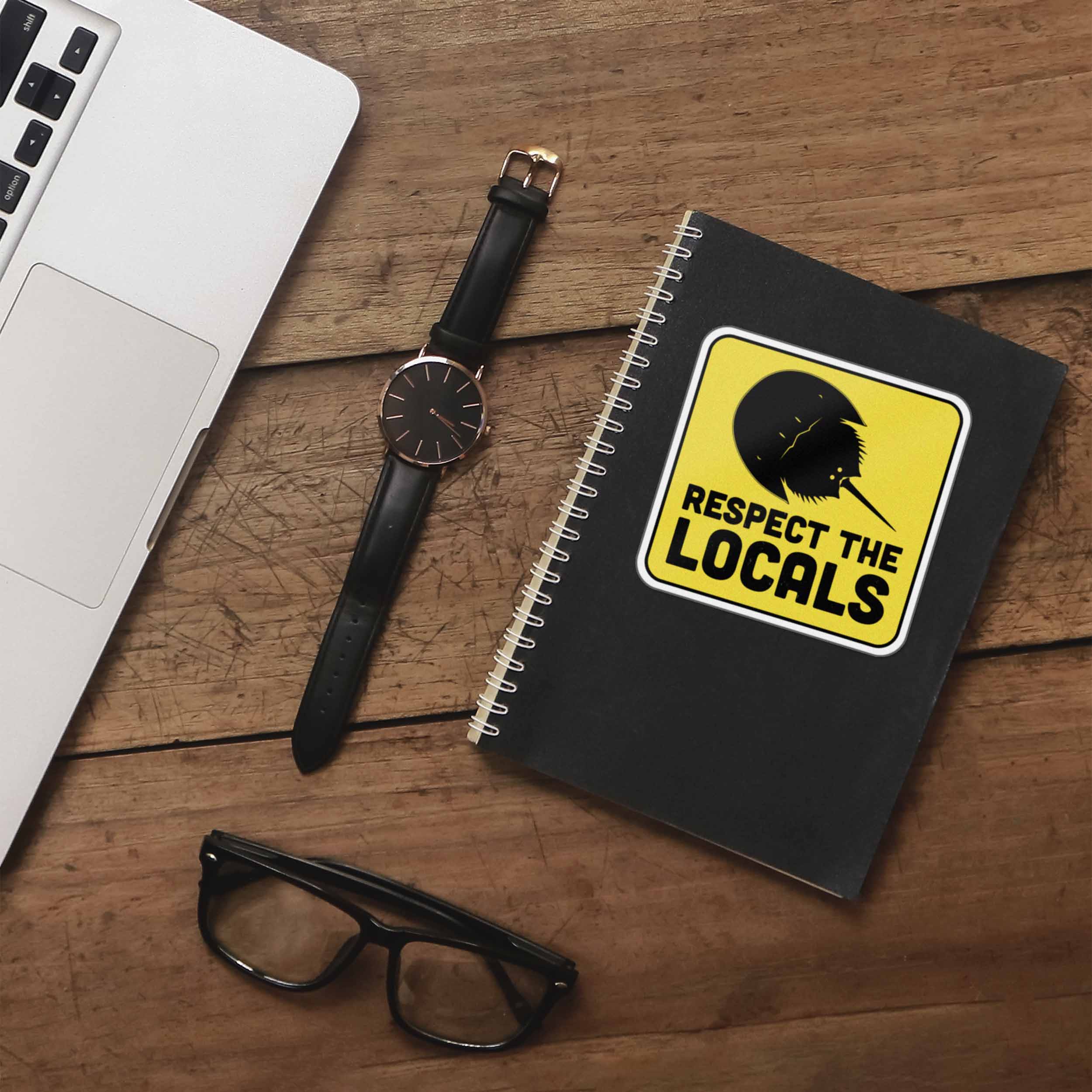 Respect the Locals Horseshoe Crab Sticker - Funny Beach Decal