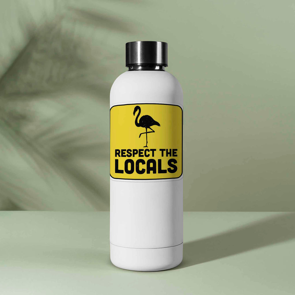 Respect the Locals Flamingo Sticker - Funny Florida Nature Decal