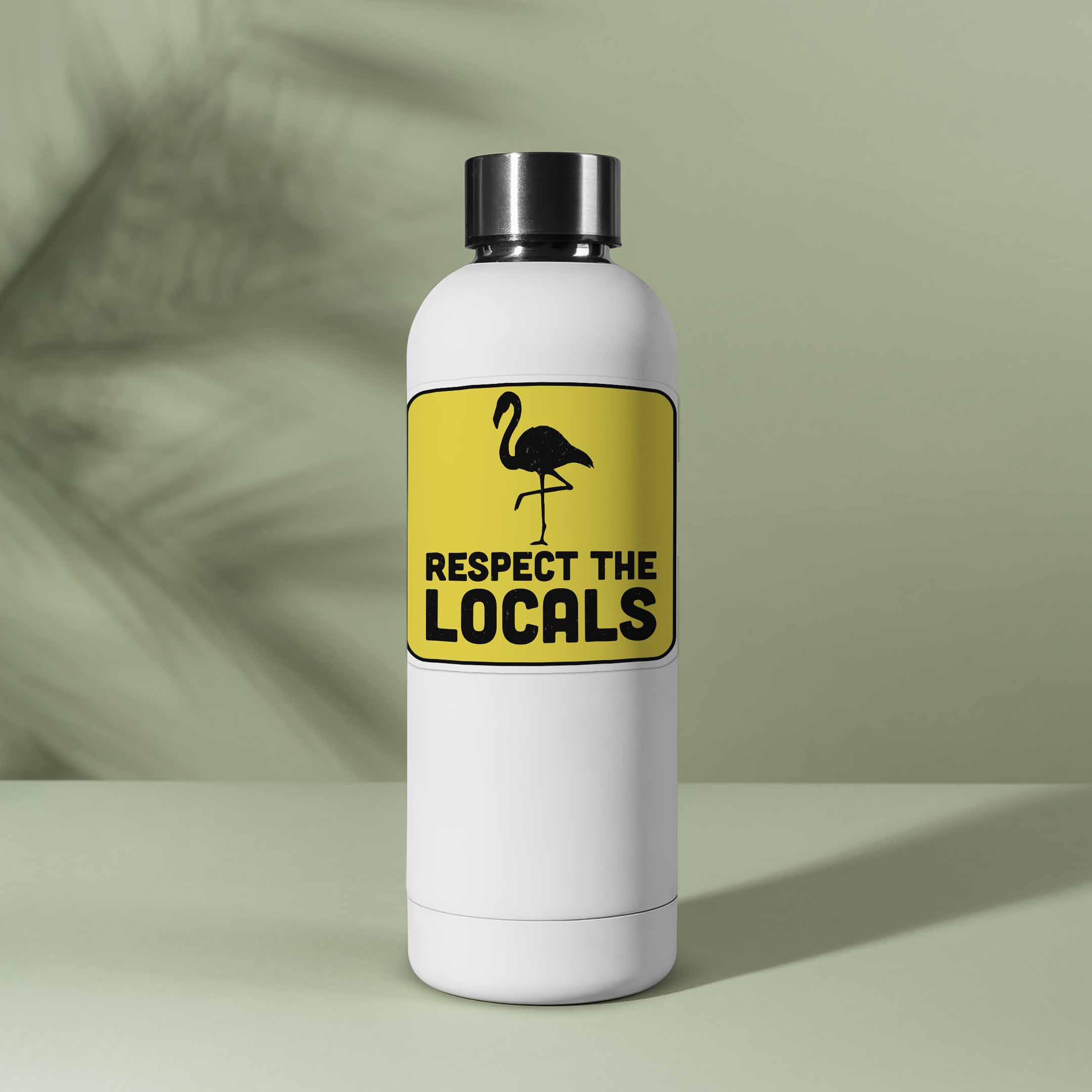 Respect the Locals Flamingo Sticker - Funny Florida Nature Decal