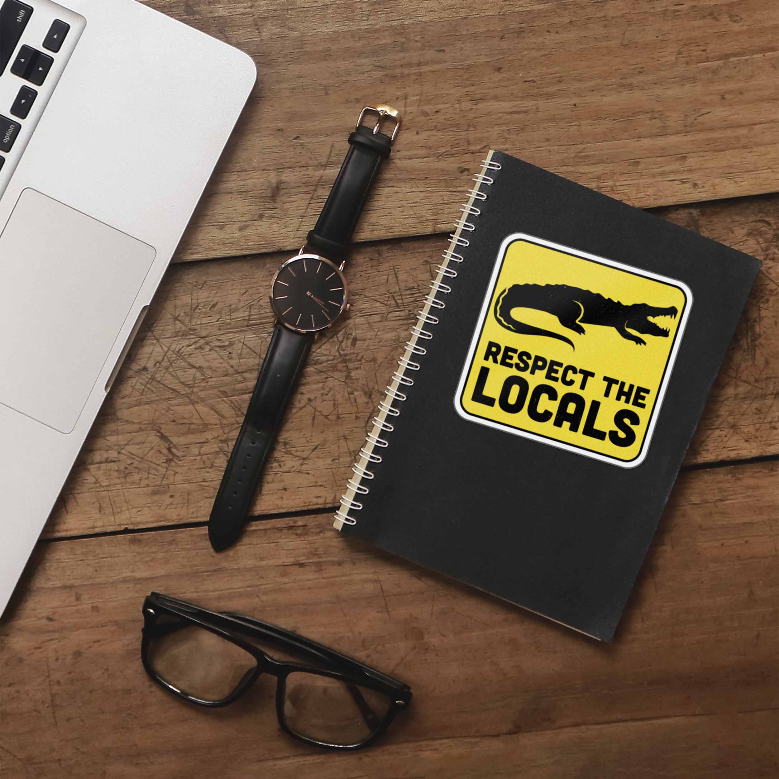 Respect the Locals Gator Sticker - Funny Alligator Nature Decal