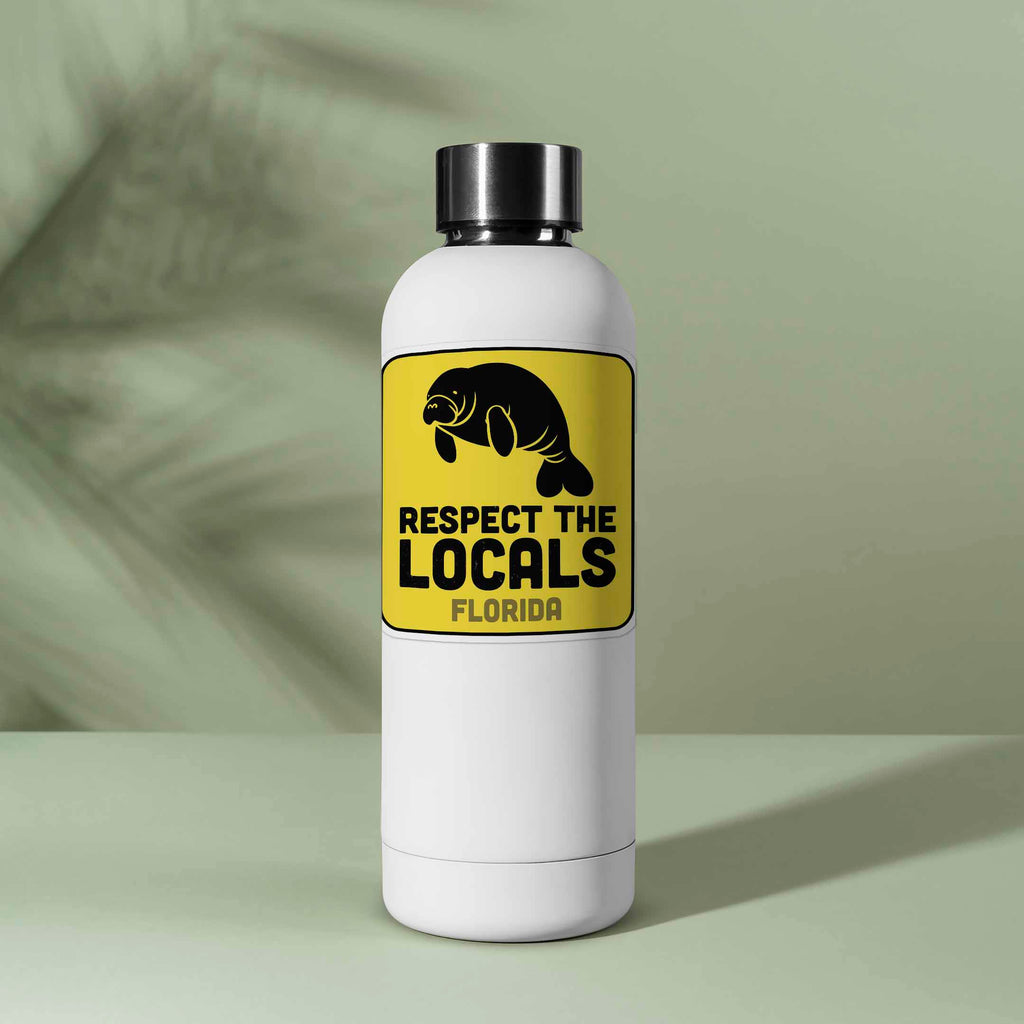 Florida Respect the Locals Manatee Sticker - Cute FL Decals