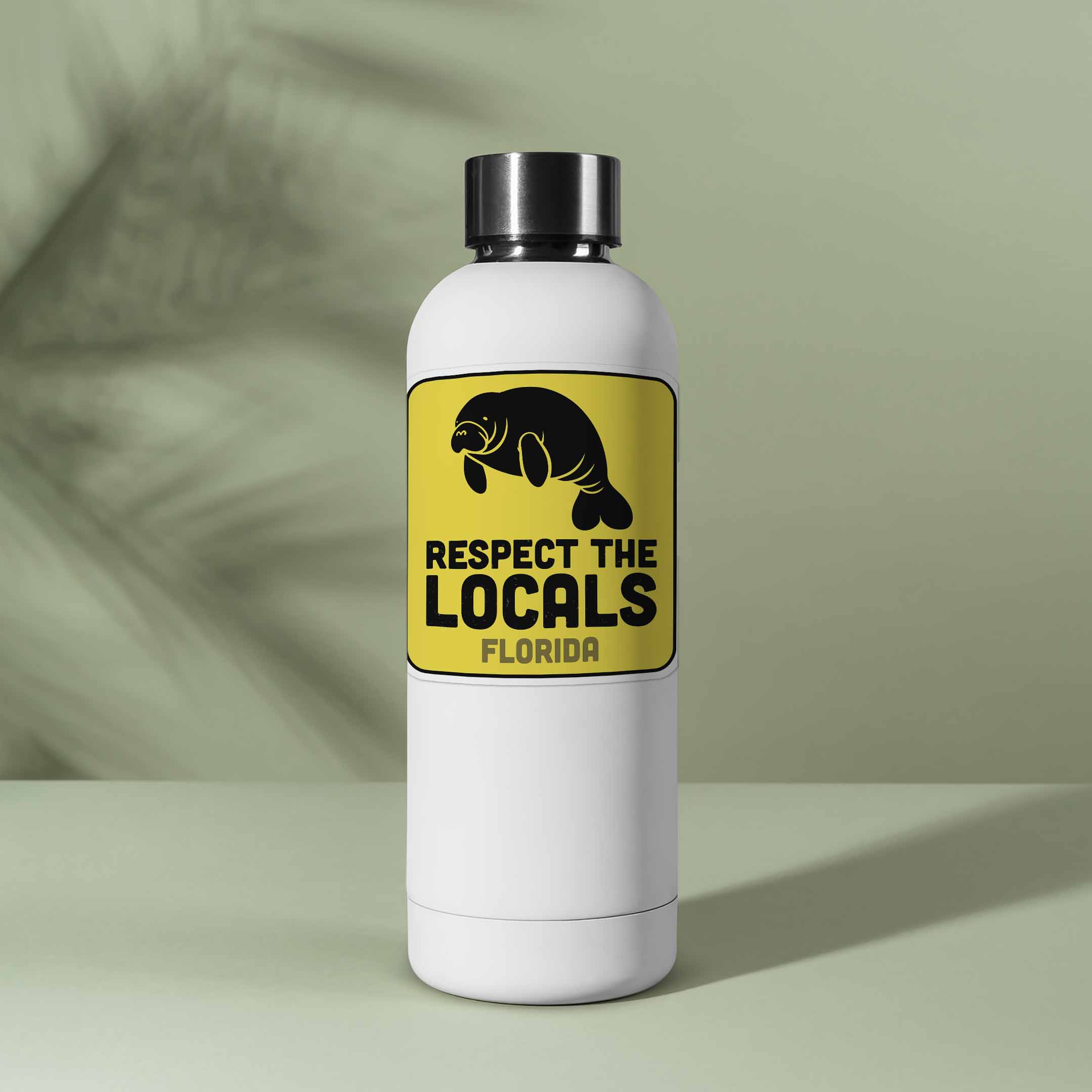 Florida Respect the Locals Manatee Sticker - Cute FL Decals