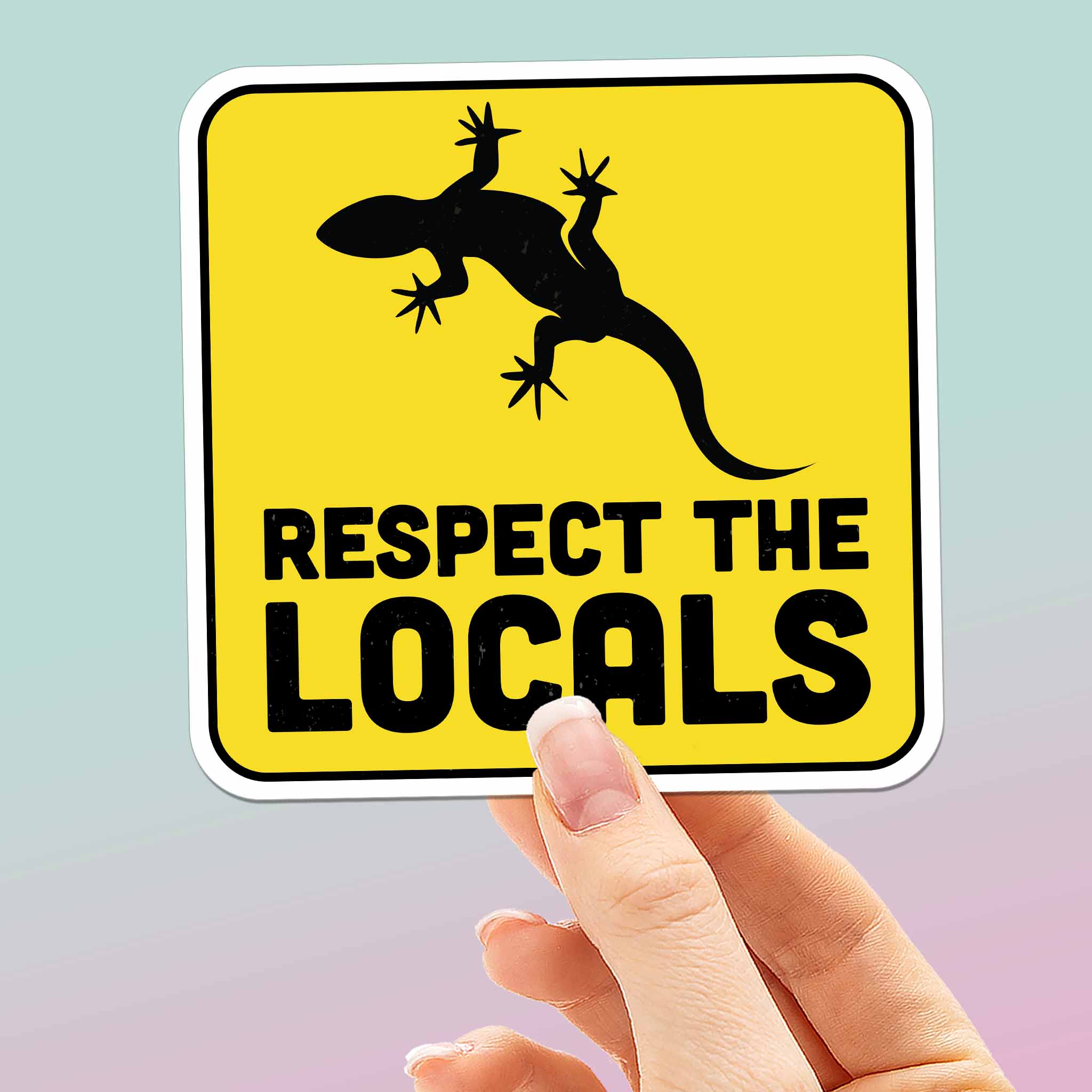Respect the Locals Salamander Sticker - Funny Animal Decal