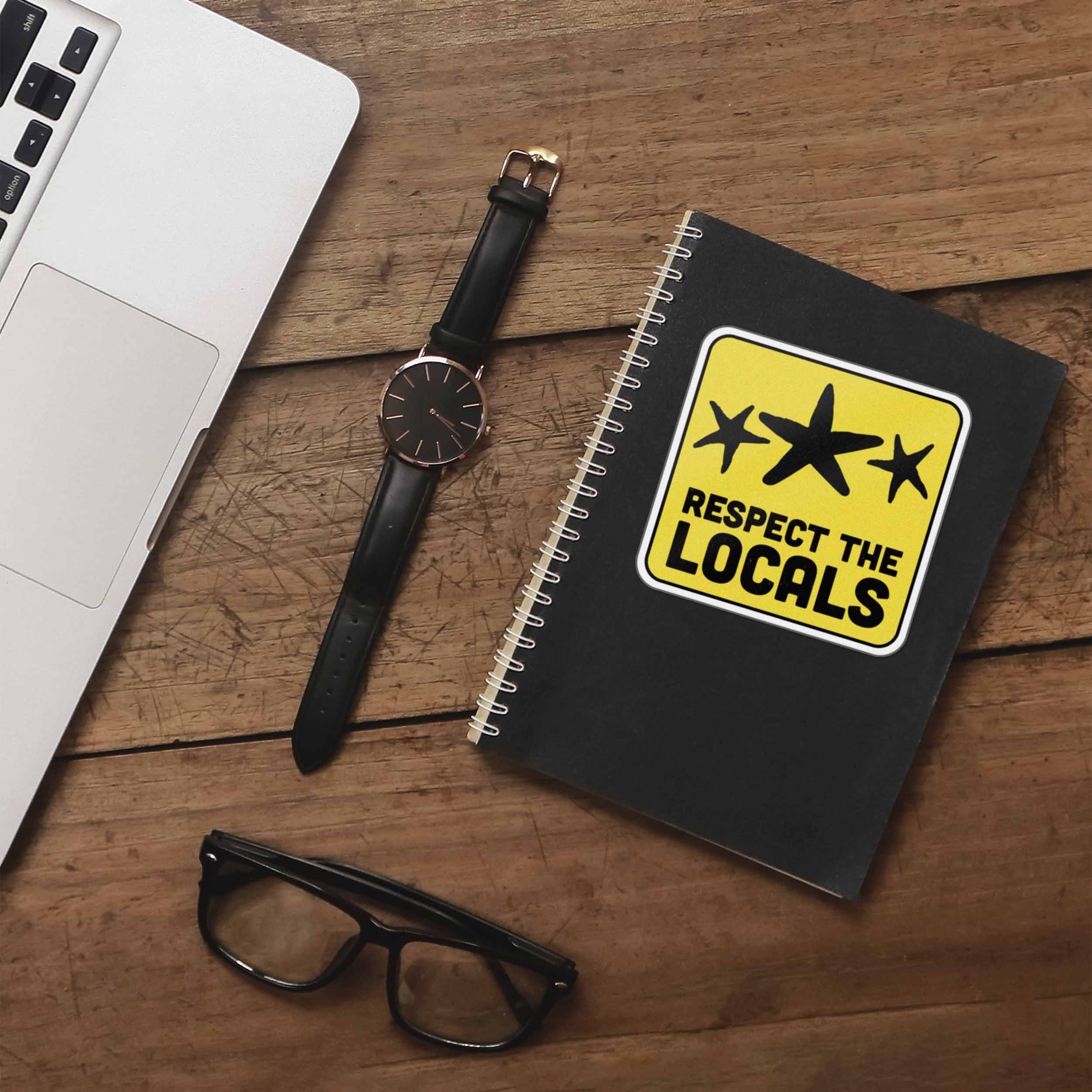 Respect the Locals Starfish Sticker - Funny Beach Decal
