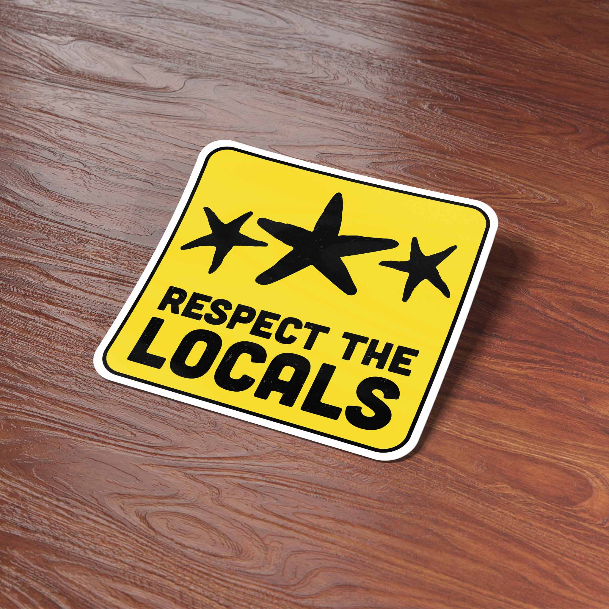 Respect the Locals Starfish Sticker - Funny Beach Decal