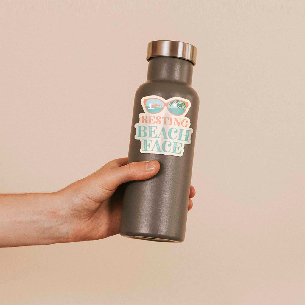 Resting Beach Face Sunglasses Sticker