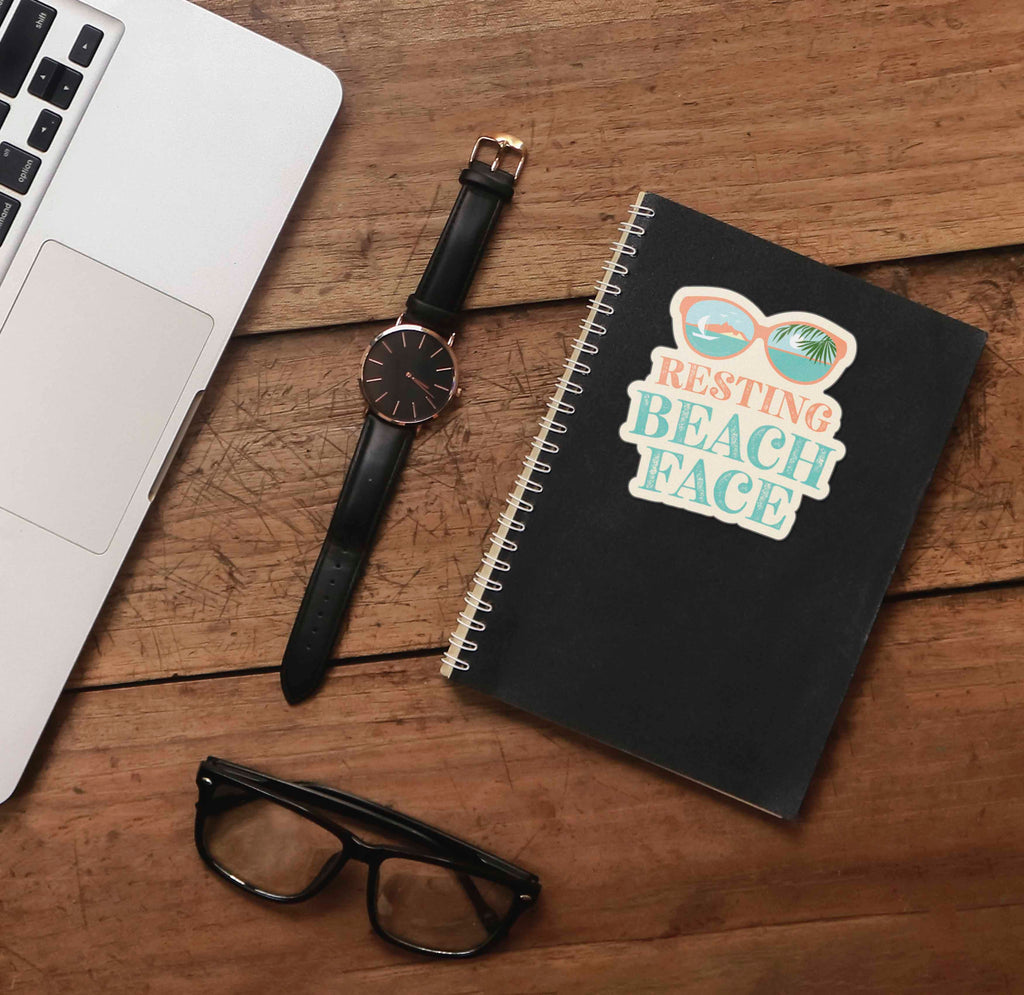 Resting Beach Face Sunglasses Sticker