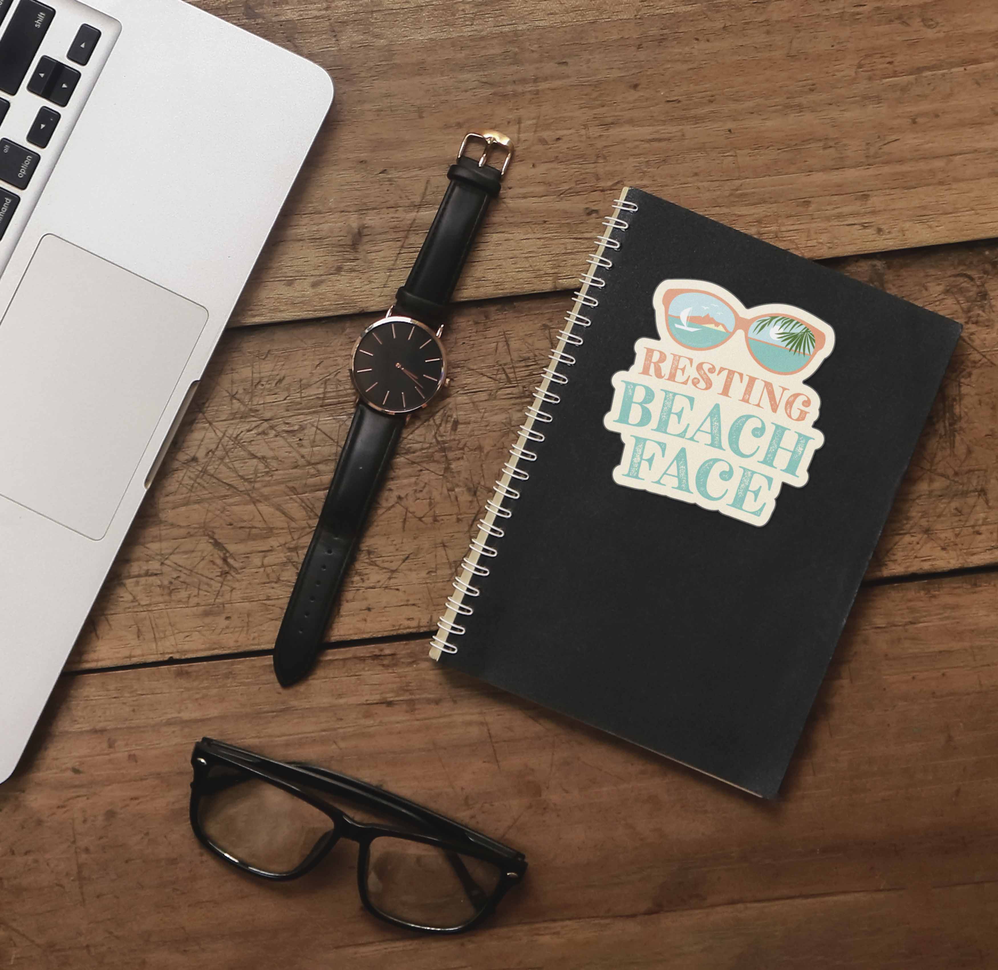Resting Beach Face Sunglasses Sticker