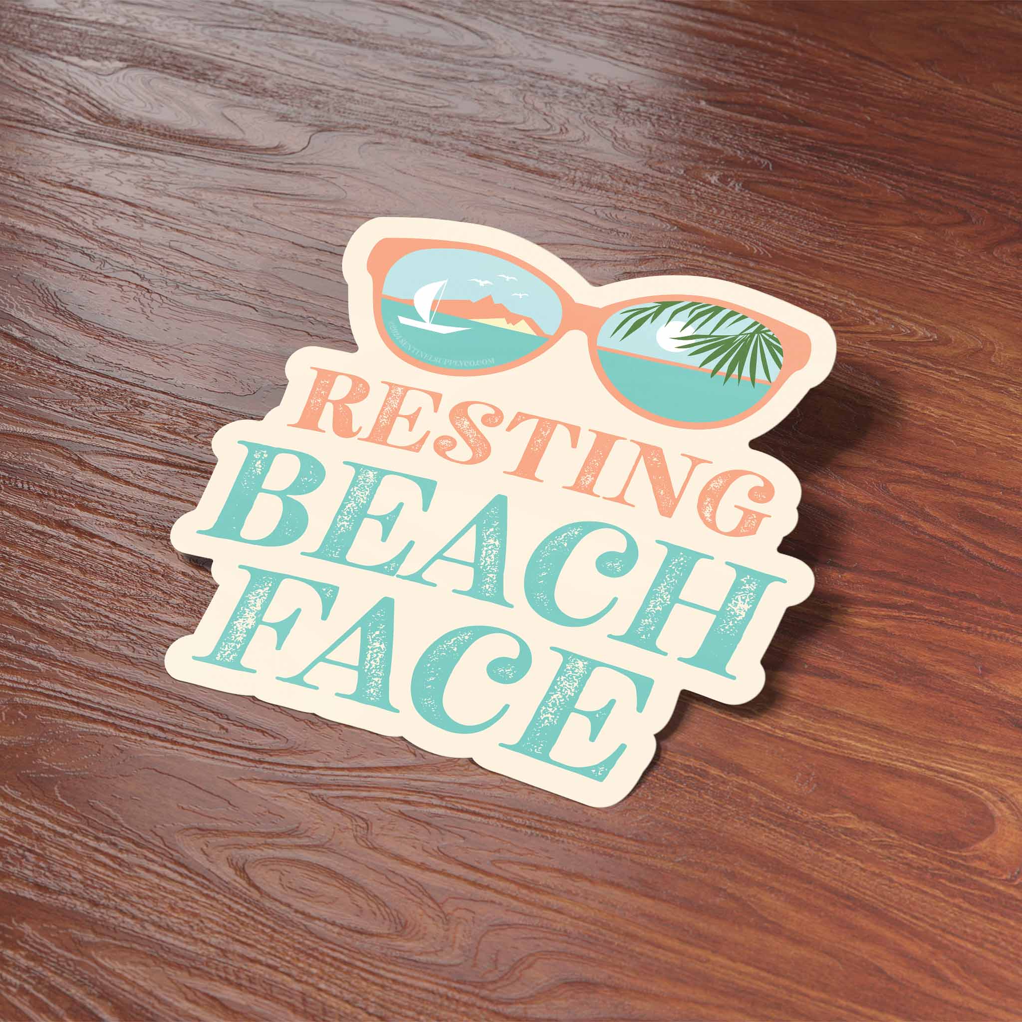 Resting Beach Face Sunglasses Sticker