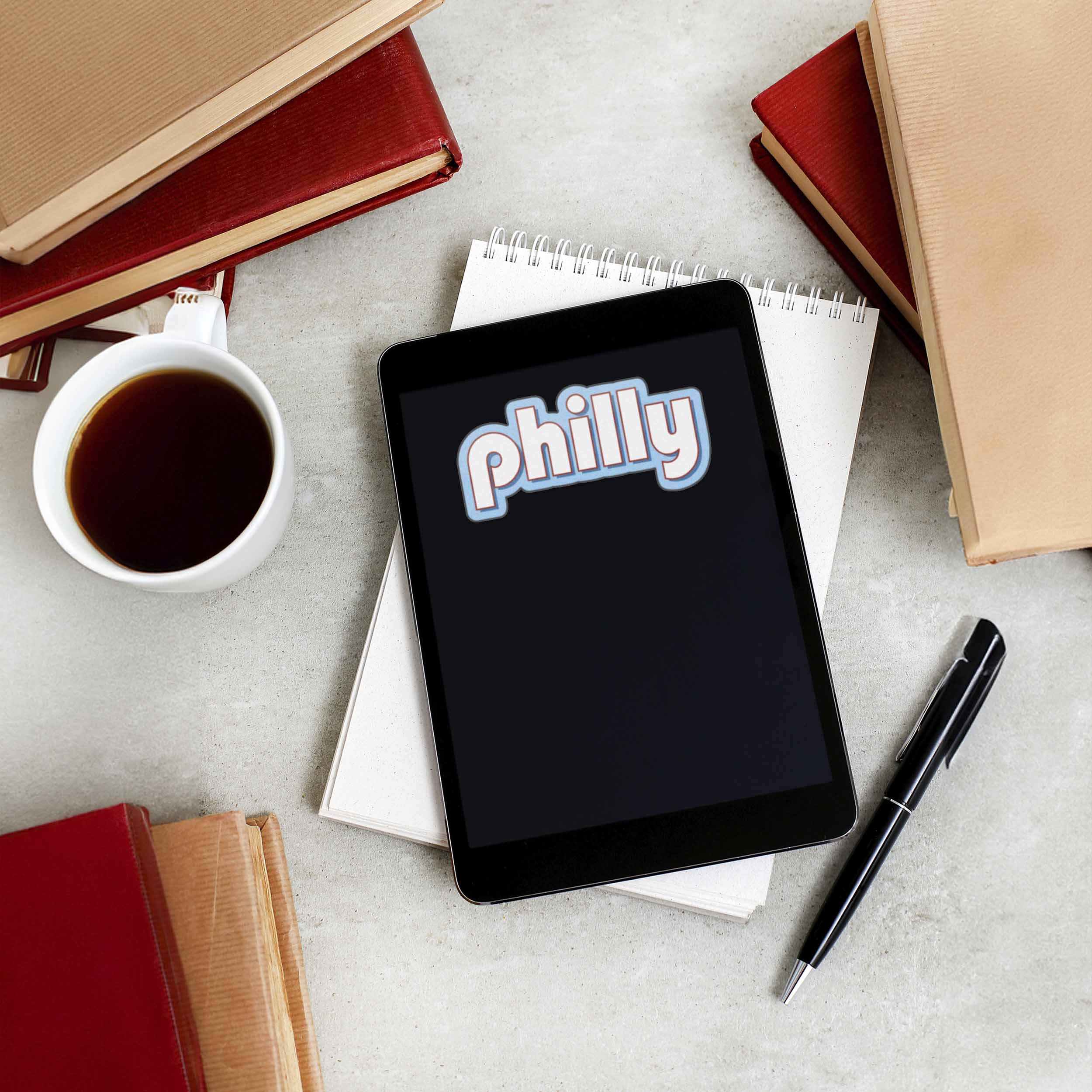 Retro Philly Sticker - Philadelphia Decal for Water Bottle