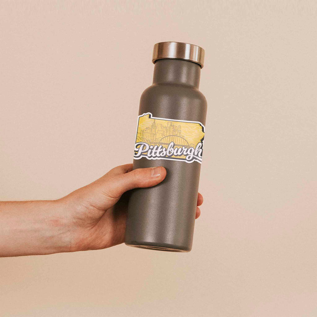 Retro Pittsburgh PA Map Sticker - PGH Pennsylvania Decal