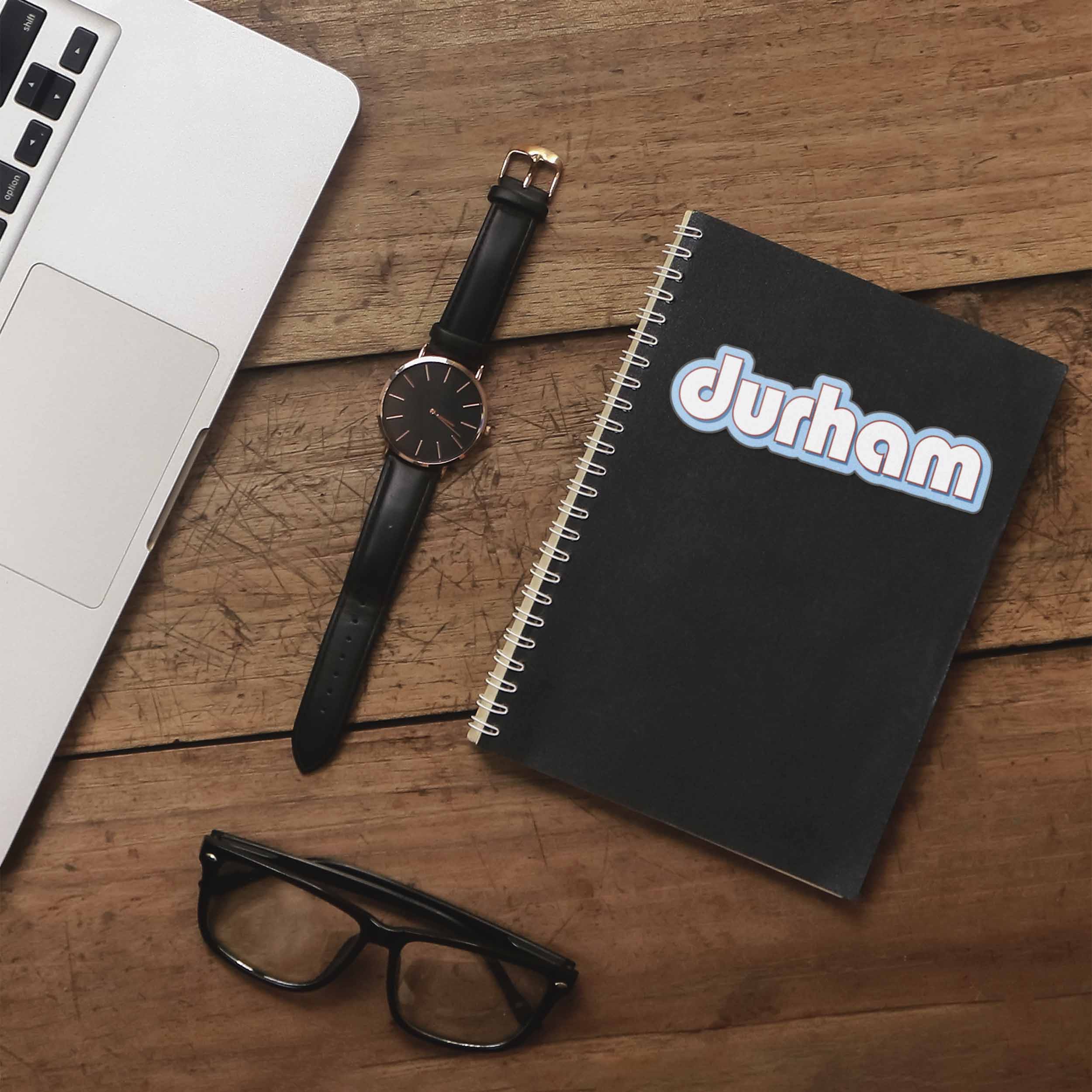 Retro Durham North Carolina Sticker - Cool NC Decal