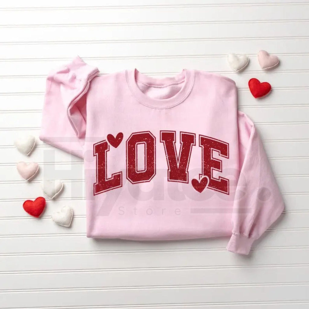 Retro Love Valentines Heart Sweatshirt: Cute Vintage Teacher Valentine Crewneck