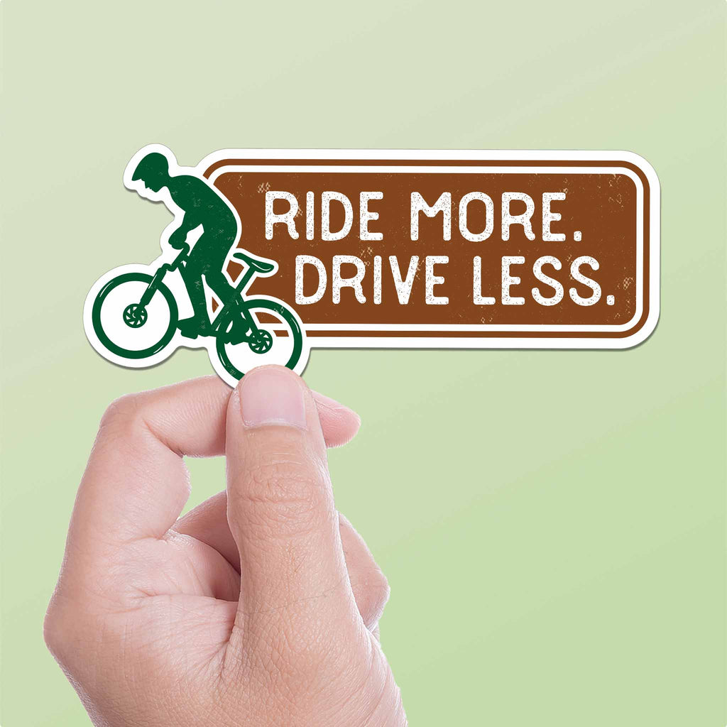 Ride More, Drive Less Mountain Bike Sticker