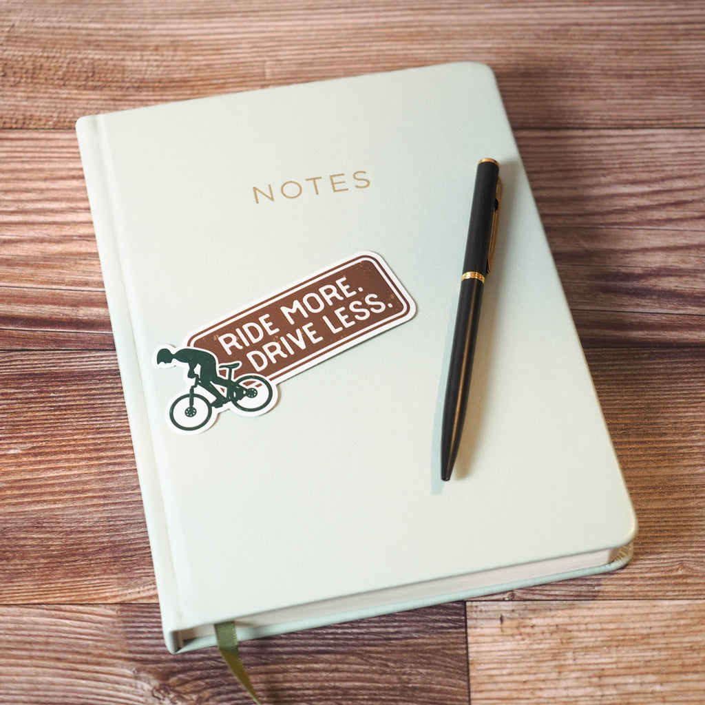 Ride More, Drive Less Mountain Bike Sticker