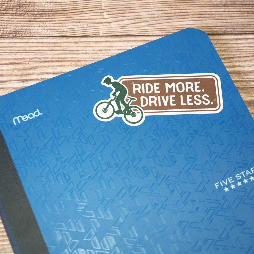 Ride More, Drive Less Mountain Bike Sticker