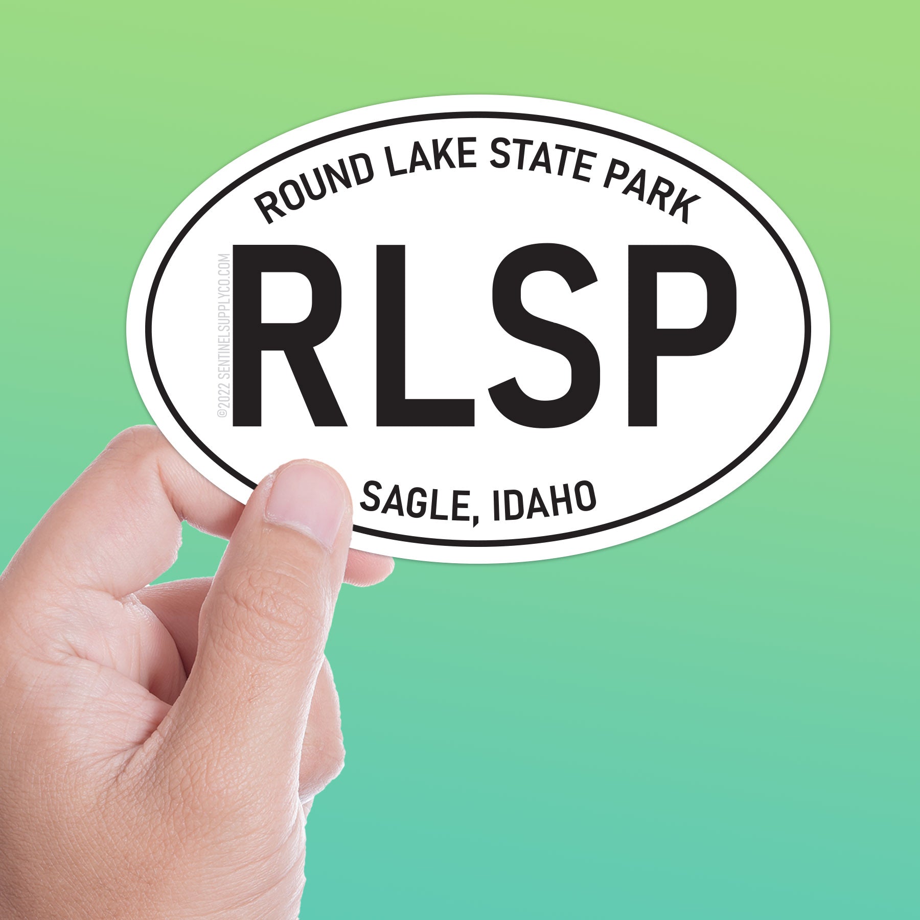 Round Lake State Park Idaho White Oval Sticker
