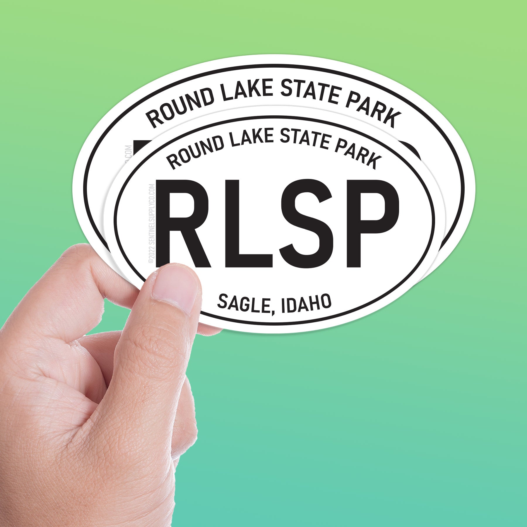 Round Lake State Park Idaho White Oval Sticker