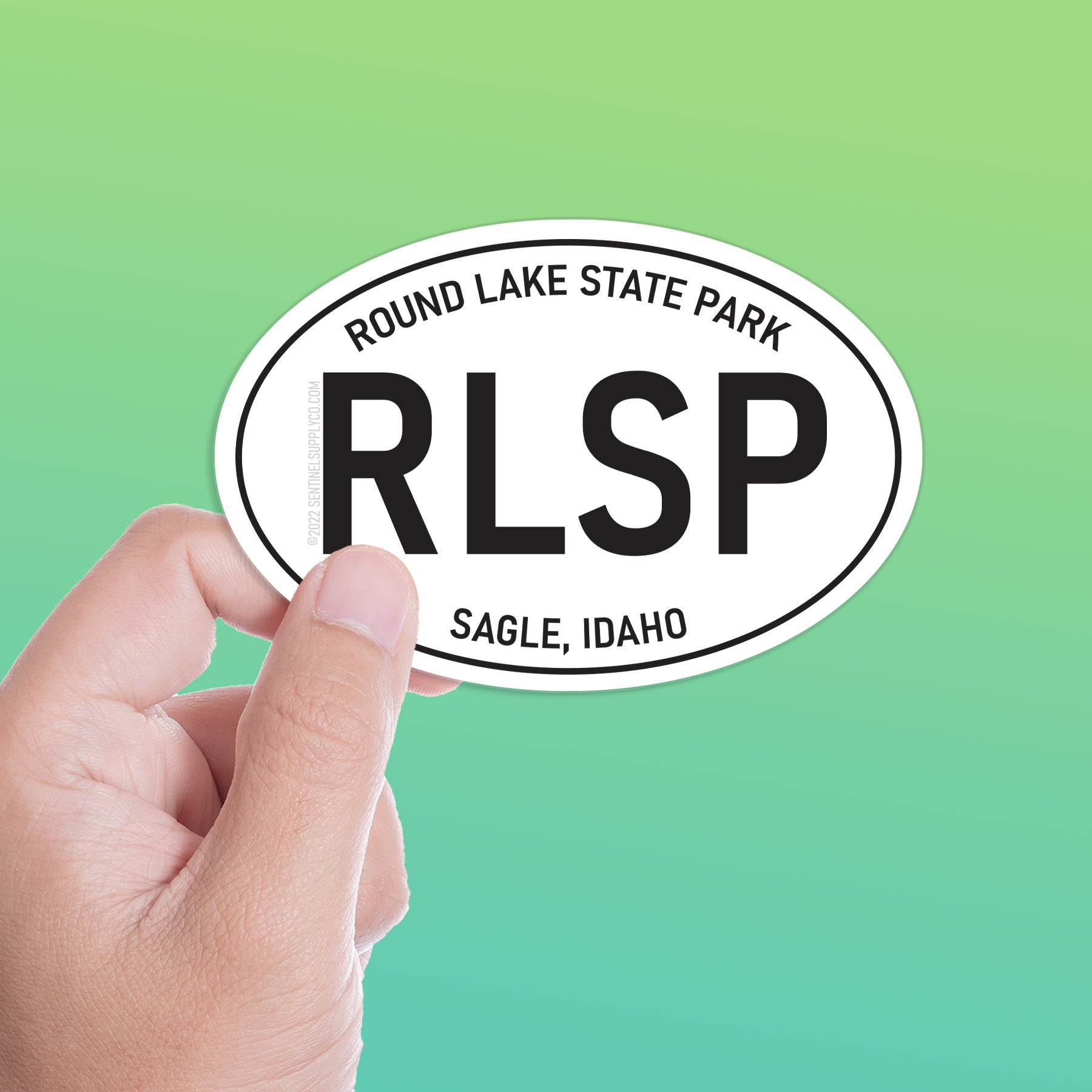 Round Lake State Park Idaho White Oval Sticker