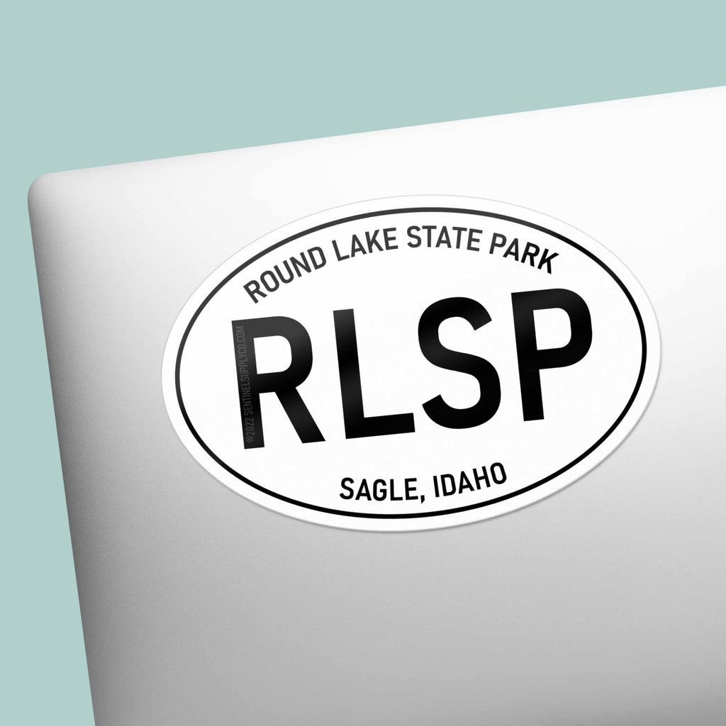 Round Lake State Park Idaho White Oval Sticker