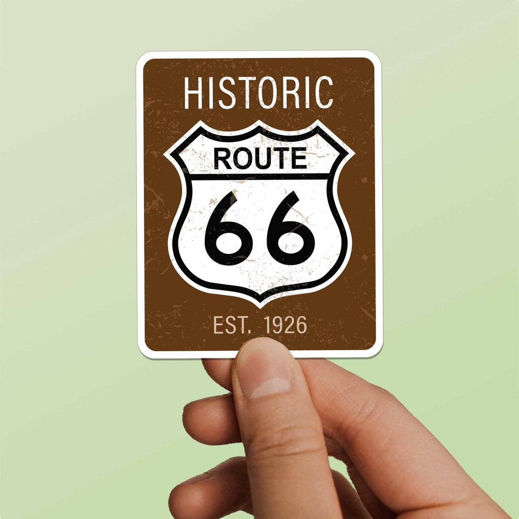 Route 66 Brown Road Sign Sticker