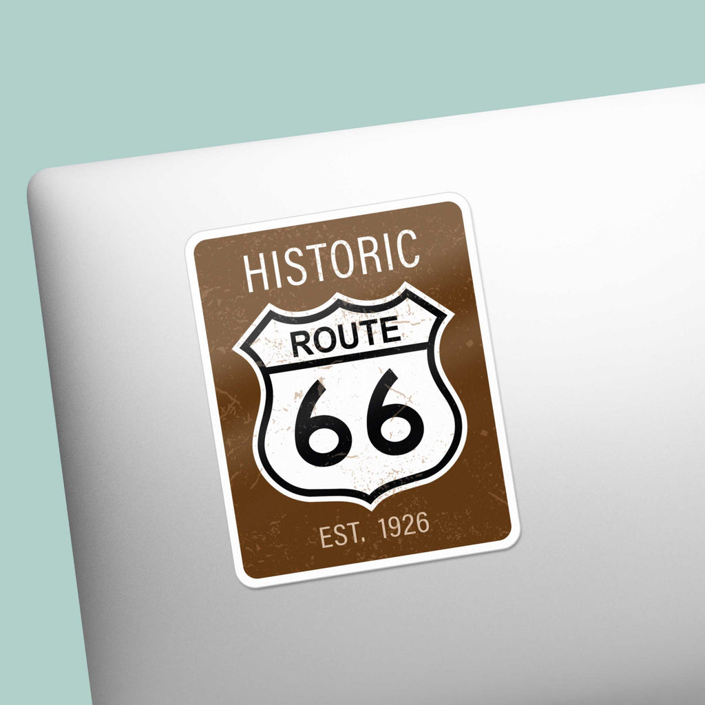 Route 66 Brown Road Sign Sticker