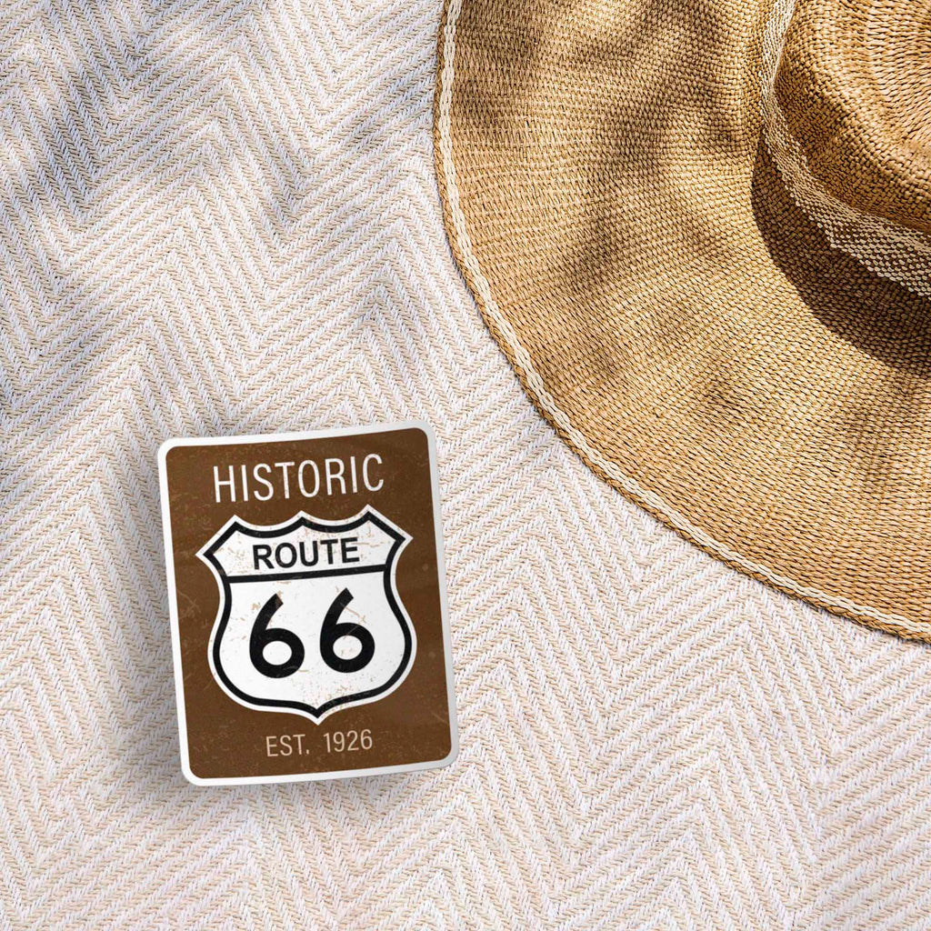 Route 66 Brown Road Sign Sticker