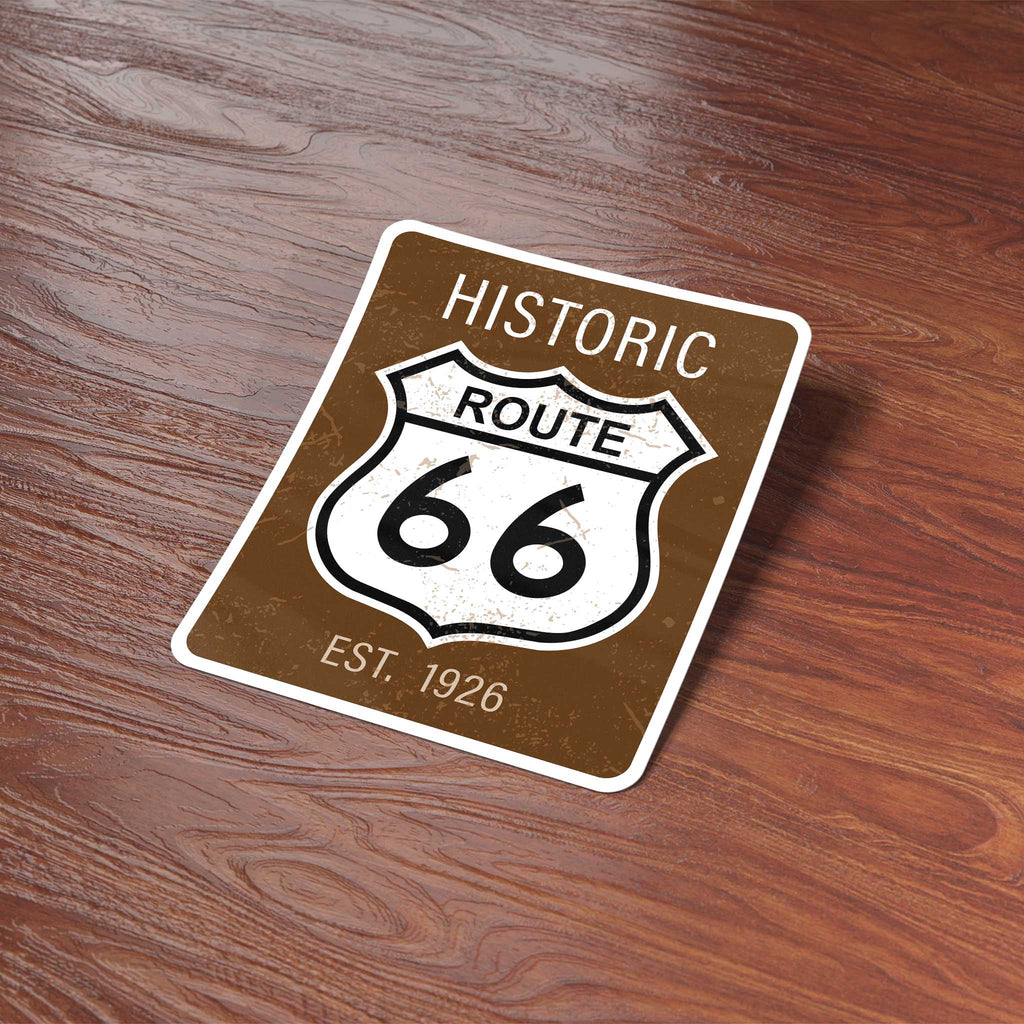 Route 66 Brown Road Sign Sticker