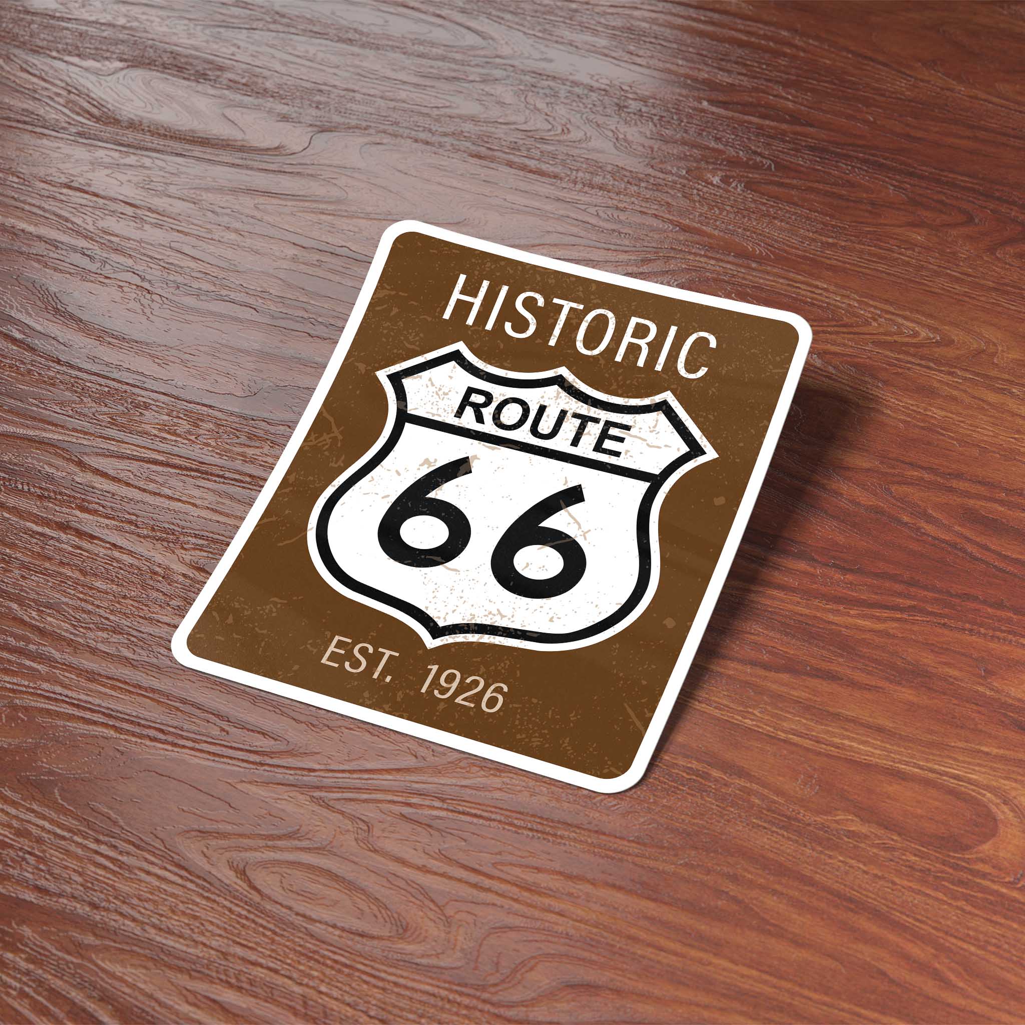 Route 66 Brown Road Sign Sticker