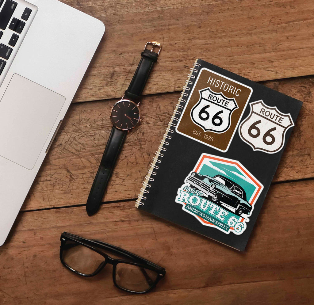 Route 66 Brown Road Sign Sticker