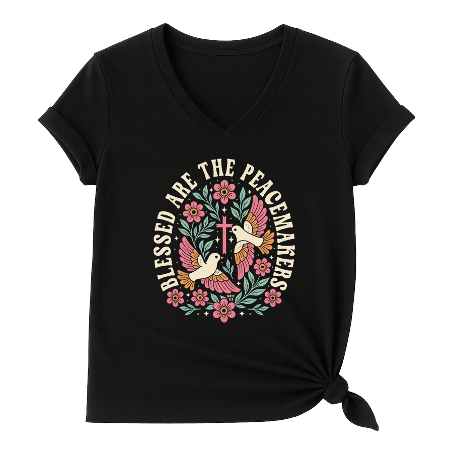 Blessed Are The Peacemakers V-Neck - 4336