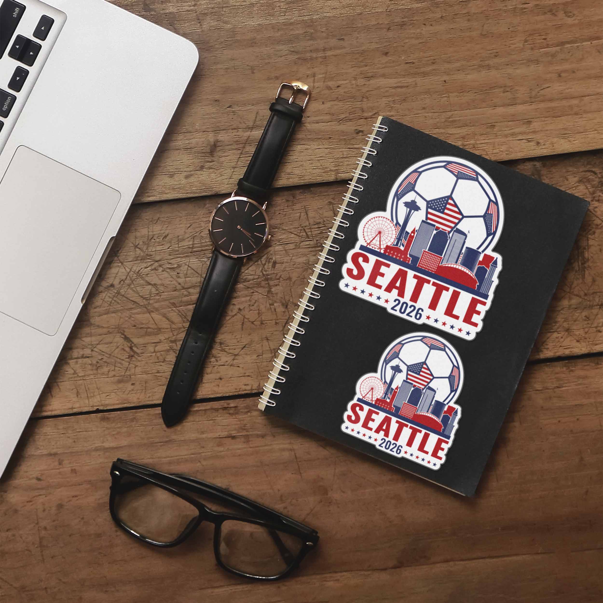 Seattle Skyline USA Soccer Sticker - PNW Washington Sports Decal