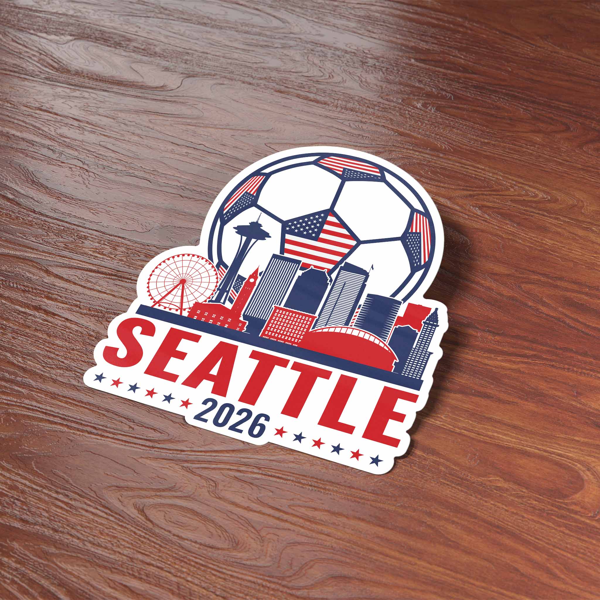 Seattle Skyline USA Soccer Sticker - PNW Washington Sports Decal