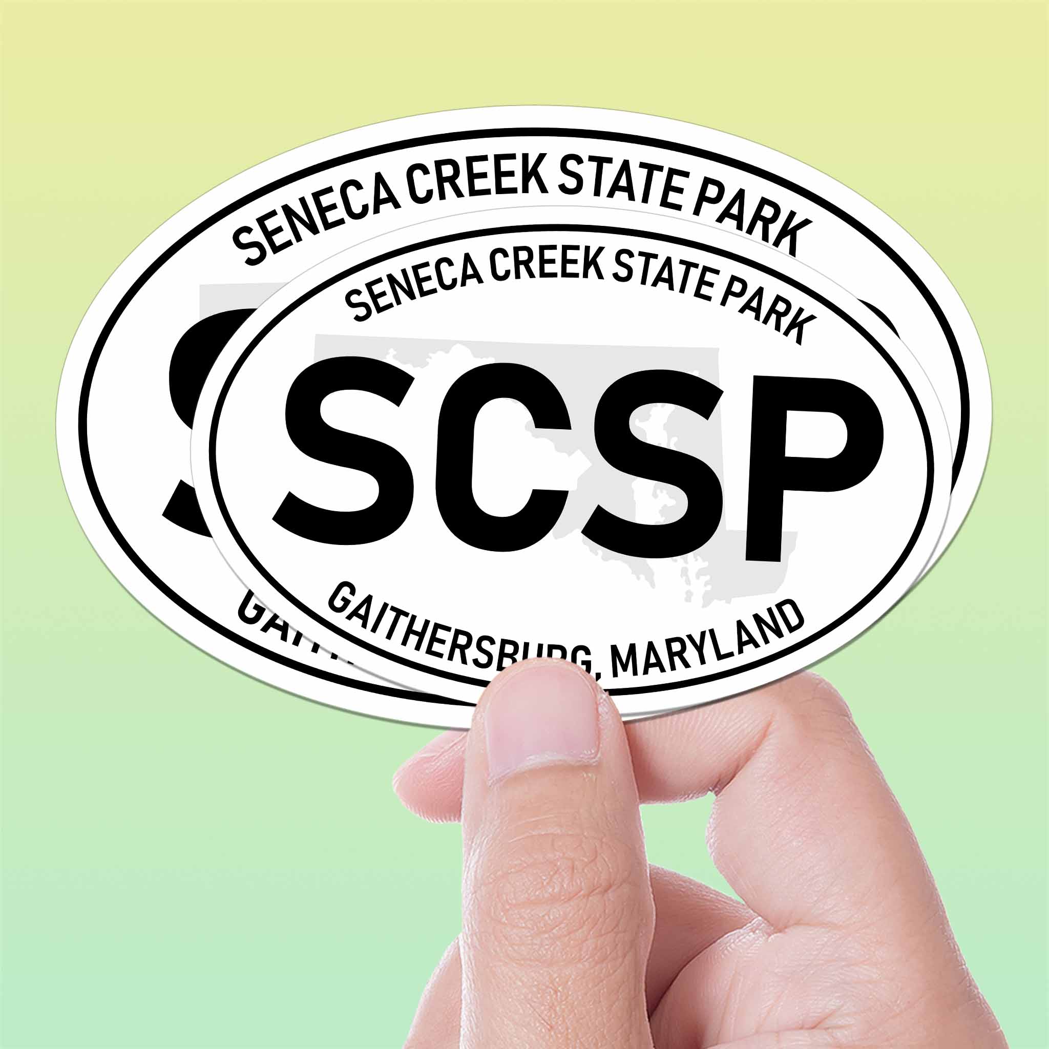 Seneca Creek State Park Maryland White Oval Bumper Sticker