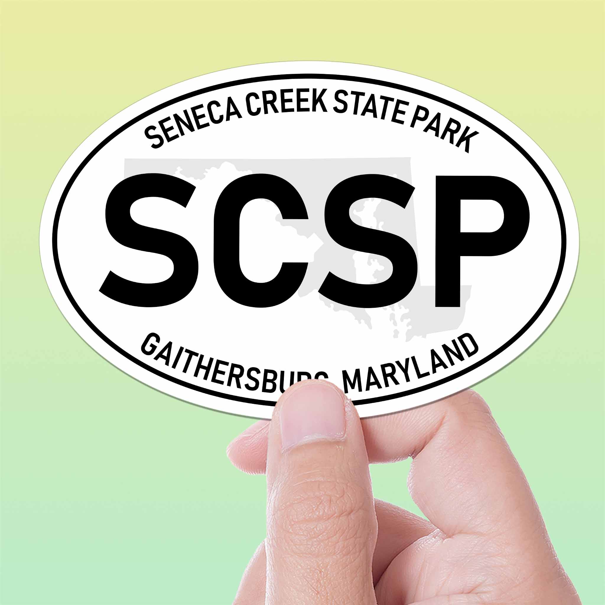 Seneca Creek State Park Maryland White Oval Bumper Sticker