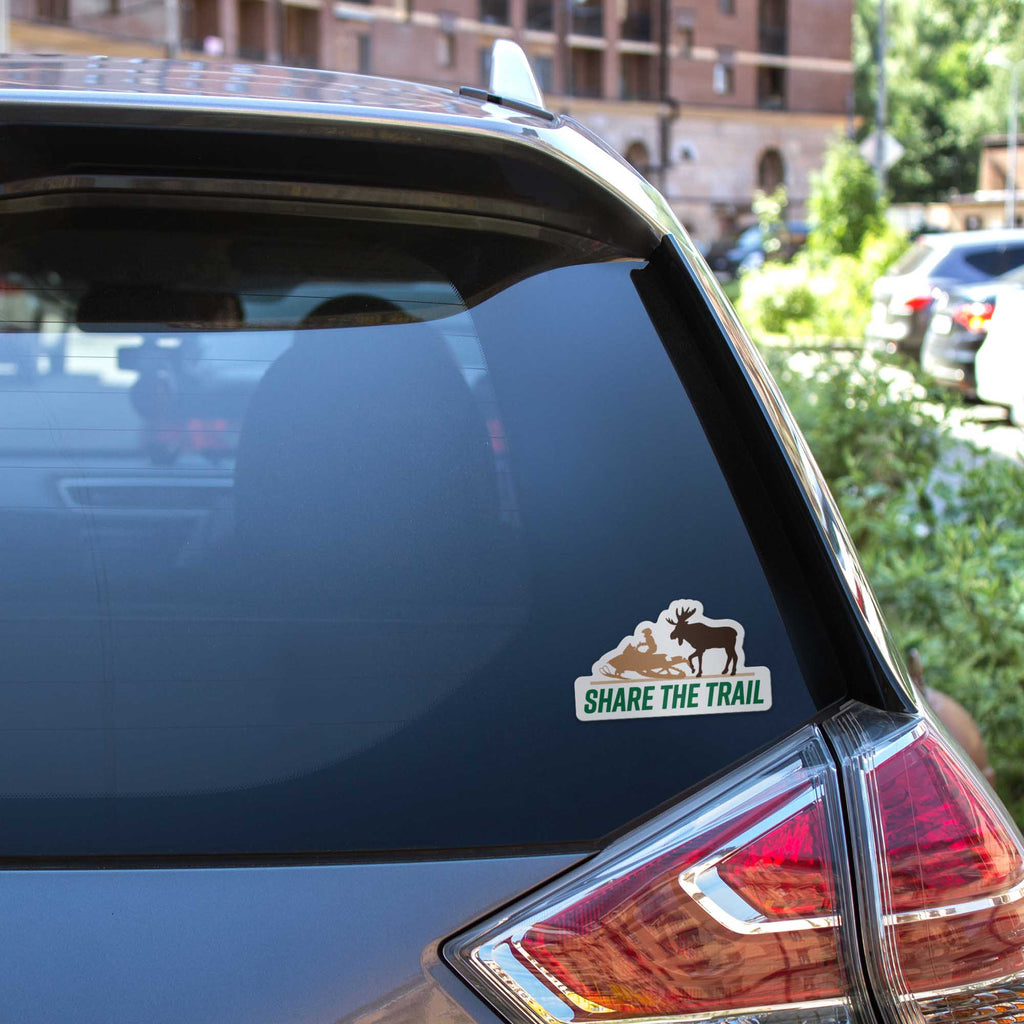 Share the Trail Moose Snowmobile Bumper Sticker