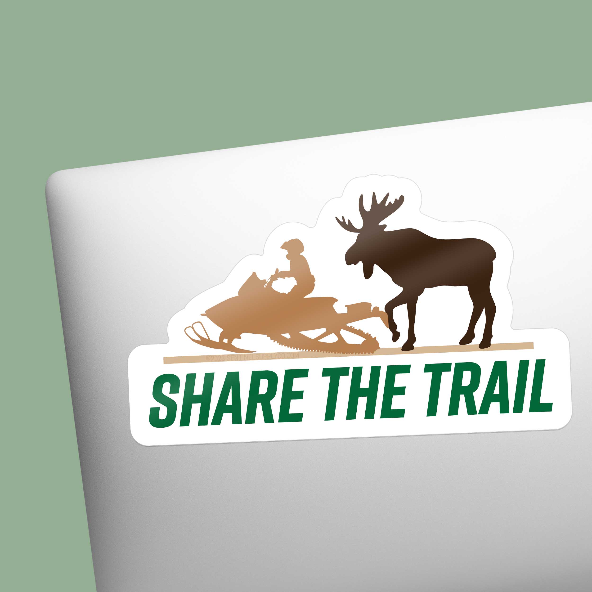 Share the Trail Moose Snowmobile Bumper Sticker