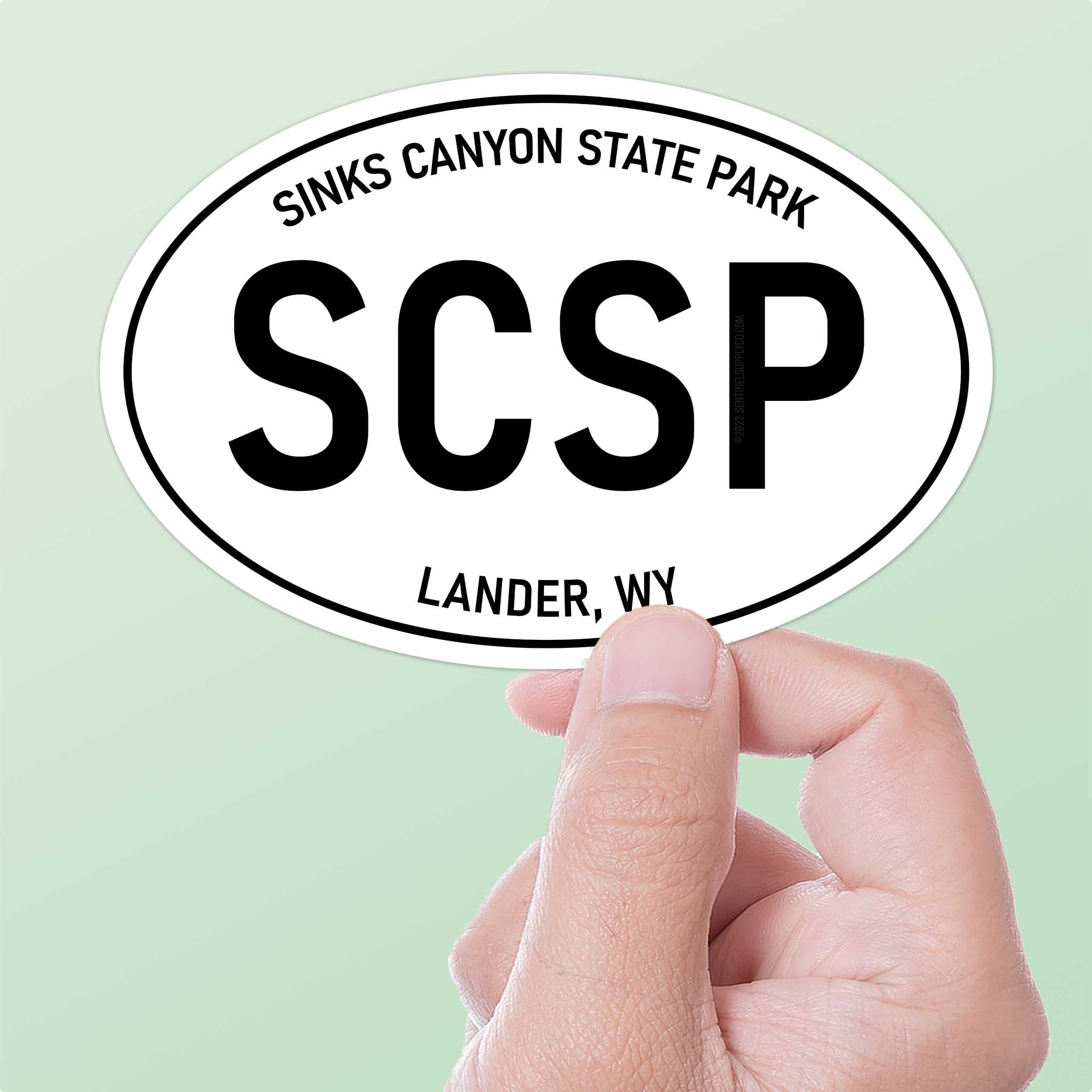 Sinks Canyon State Park Wyoming White Oval Sticker