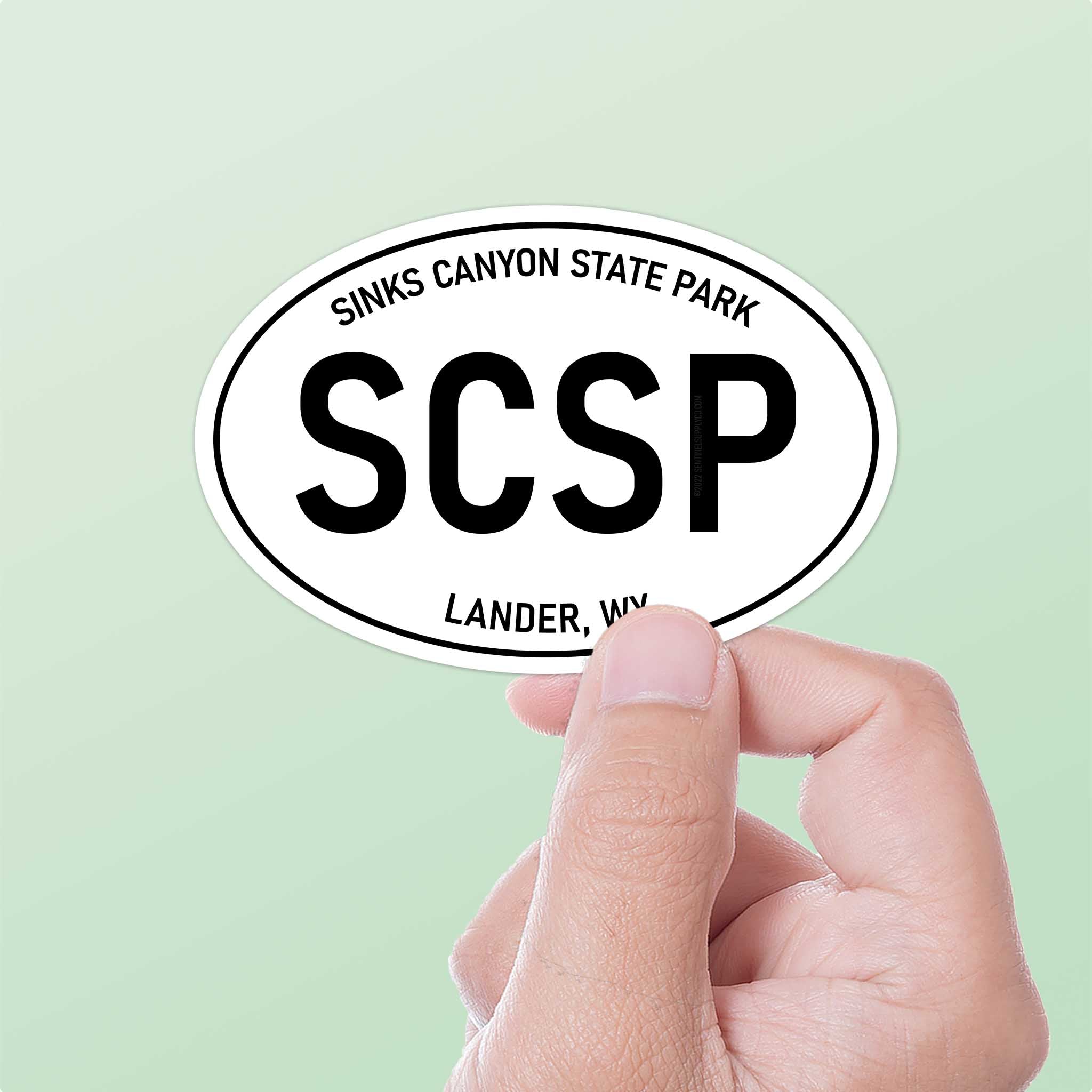 Sinks Canyon State Park Wyoming White Oval Sticker