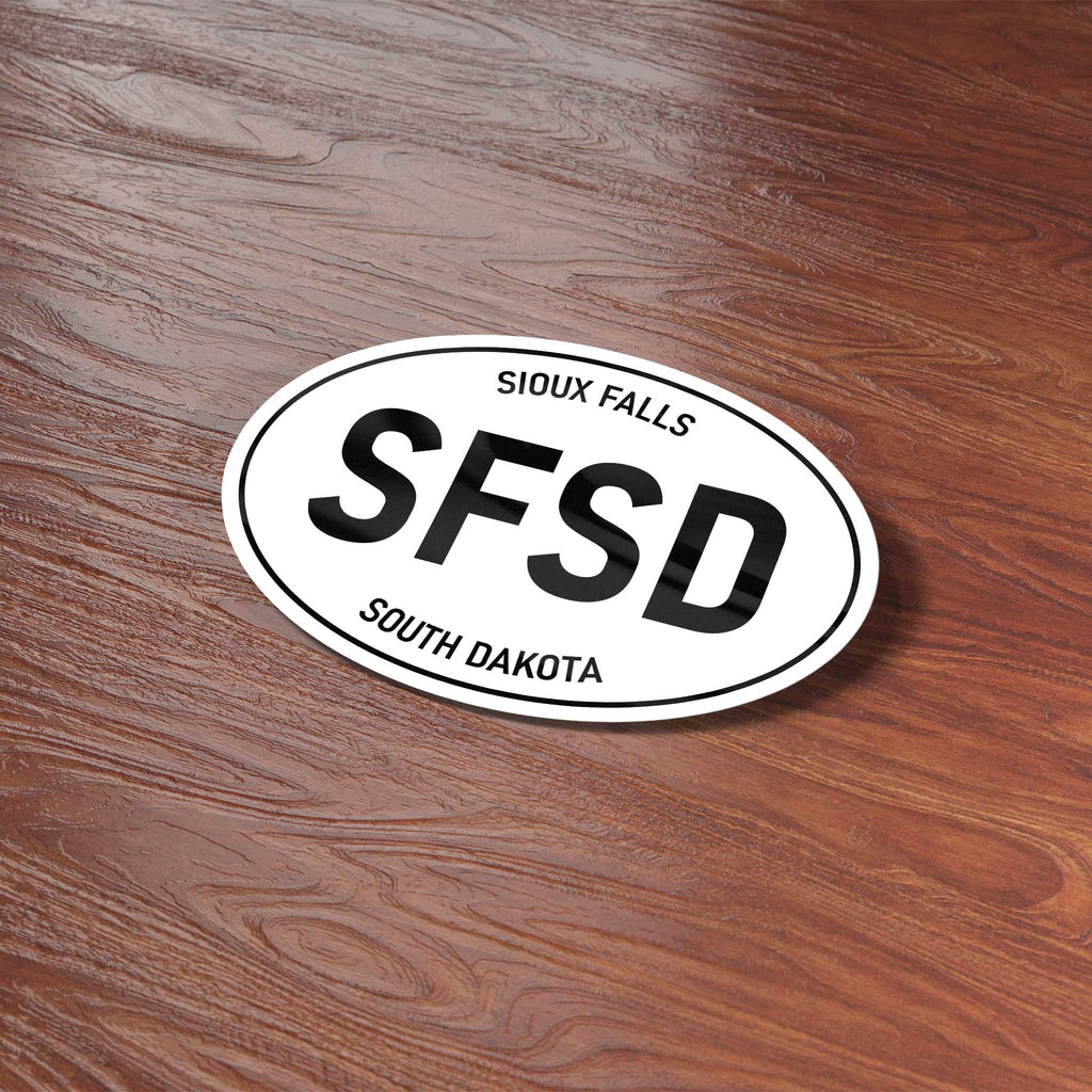 Sioux Falls South Dakota White Oval Sticker