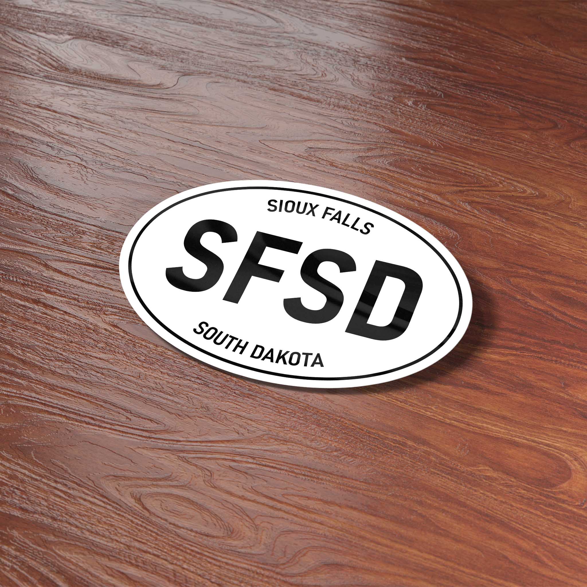 Sioux Falls South Dakota White Oval Sticker